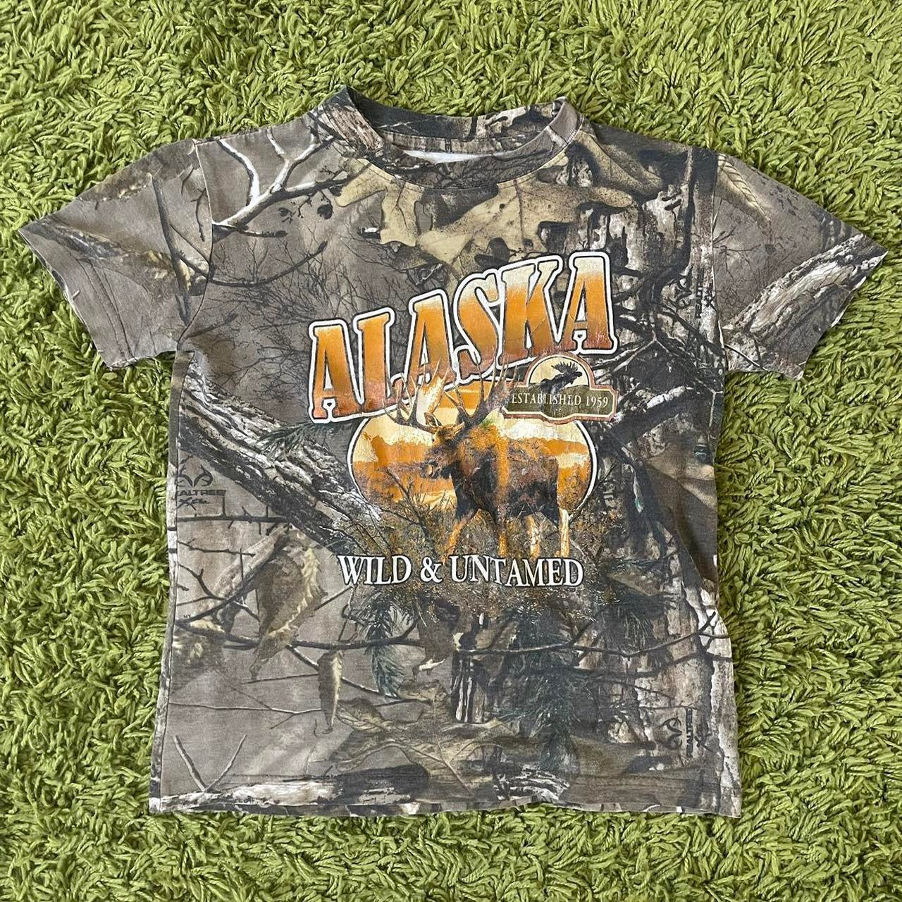 alaska wildlife camo baby tee