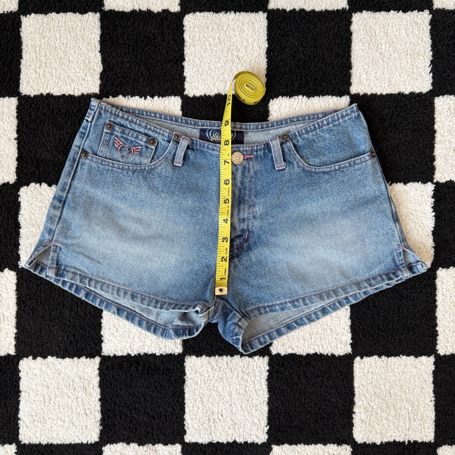 unique vintage whimsy 90s y2k ANGELS denim shorts