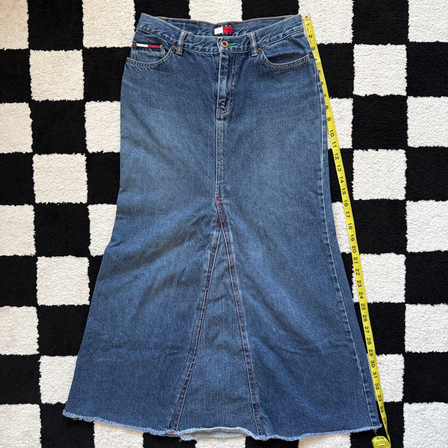 vintage whimsy 90s y2k TOMMY HILFIGER denim maxi skirt