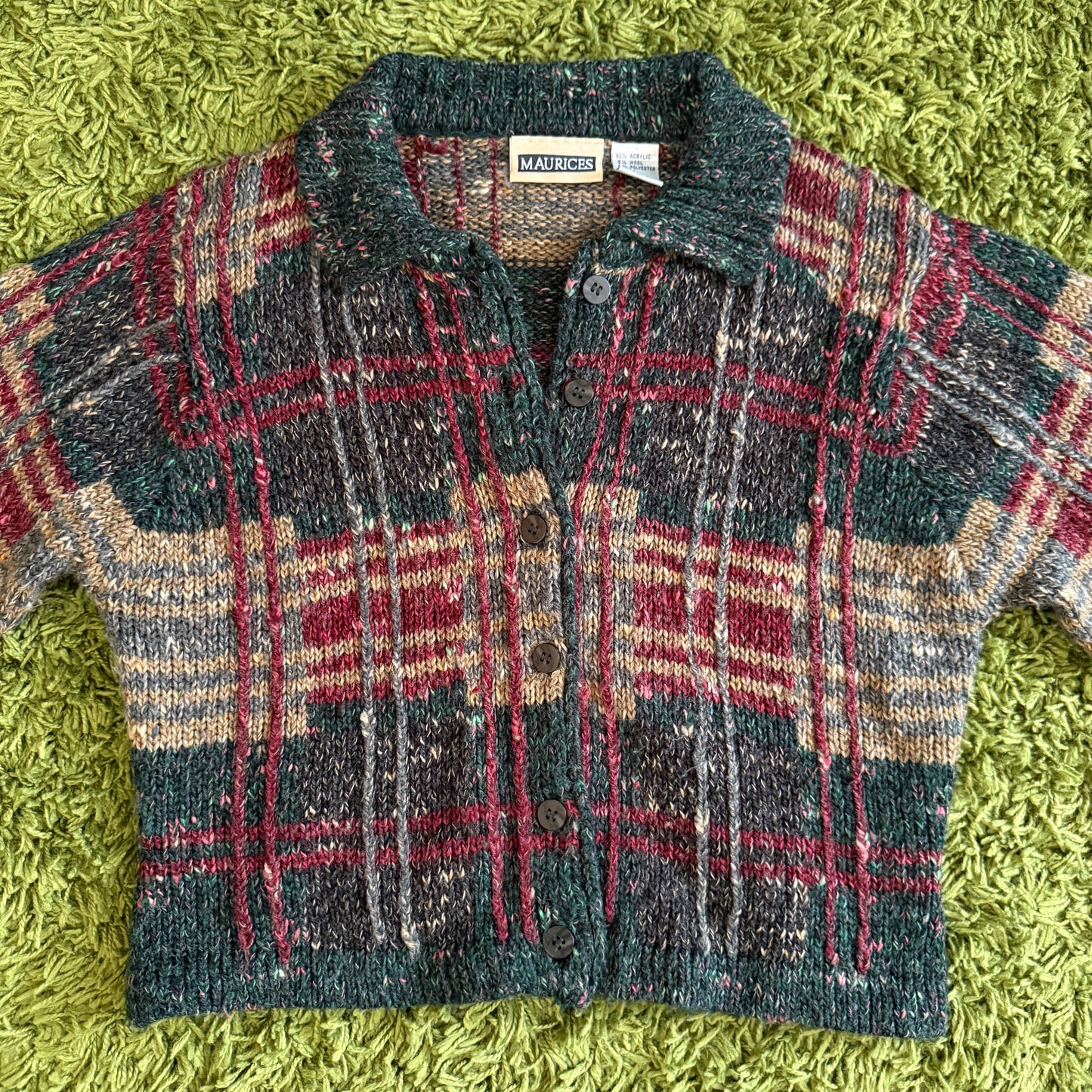 unique vintage whimsy 90s y2k MAURICES knit cardigan sweater