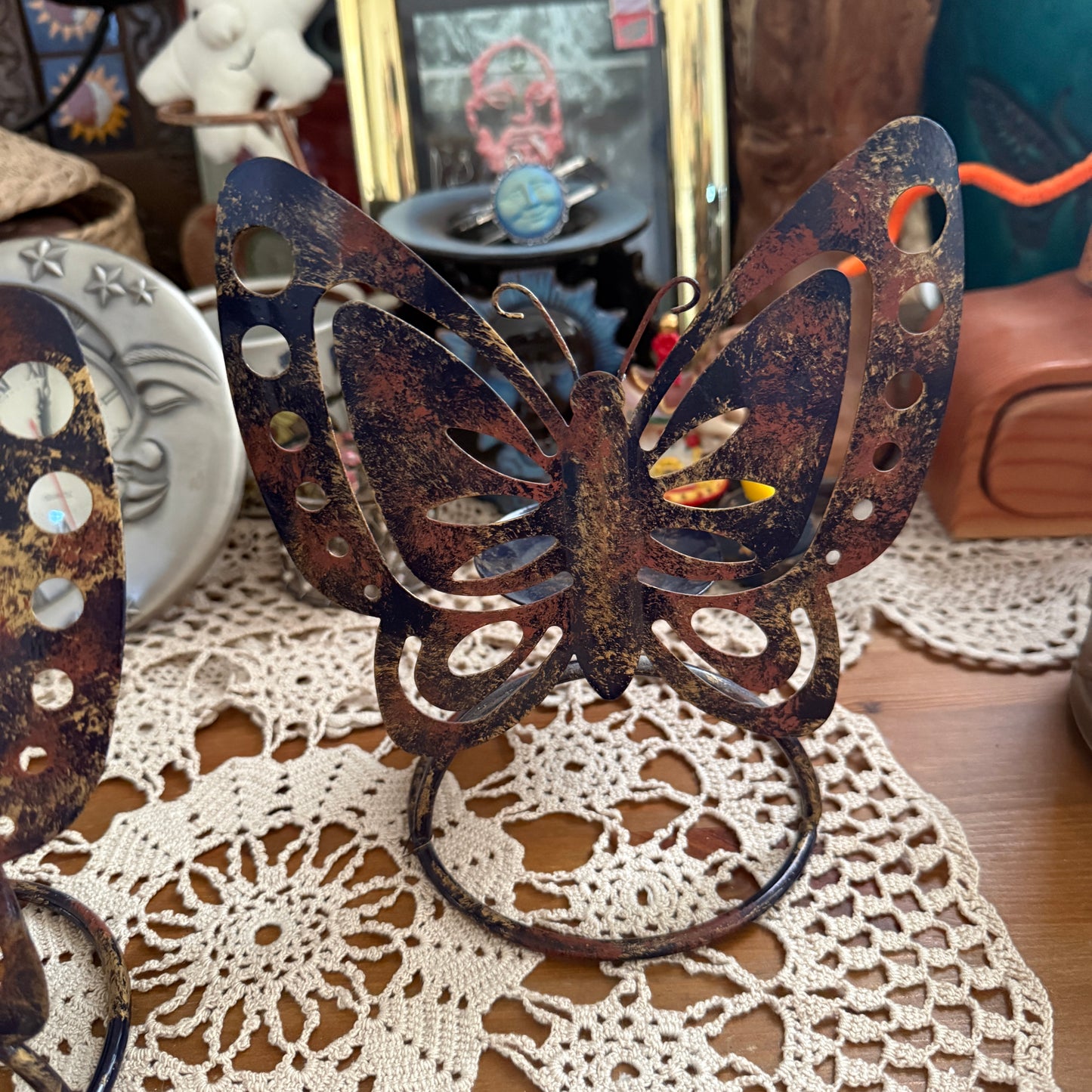 unique vintage whimsical butterfly candle holders (SET OF 2)
