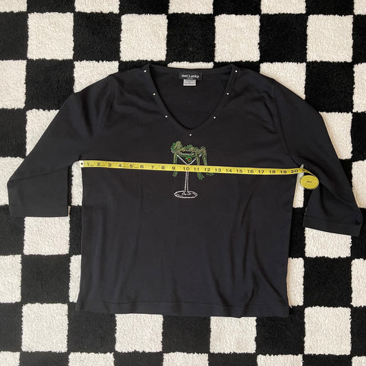 unique vintage whimsy 90s y2k GET LUCKY U.S.A. sleeved top