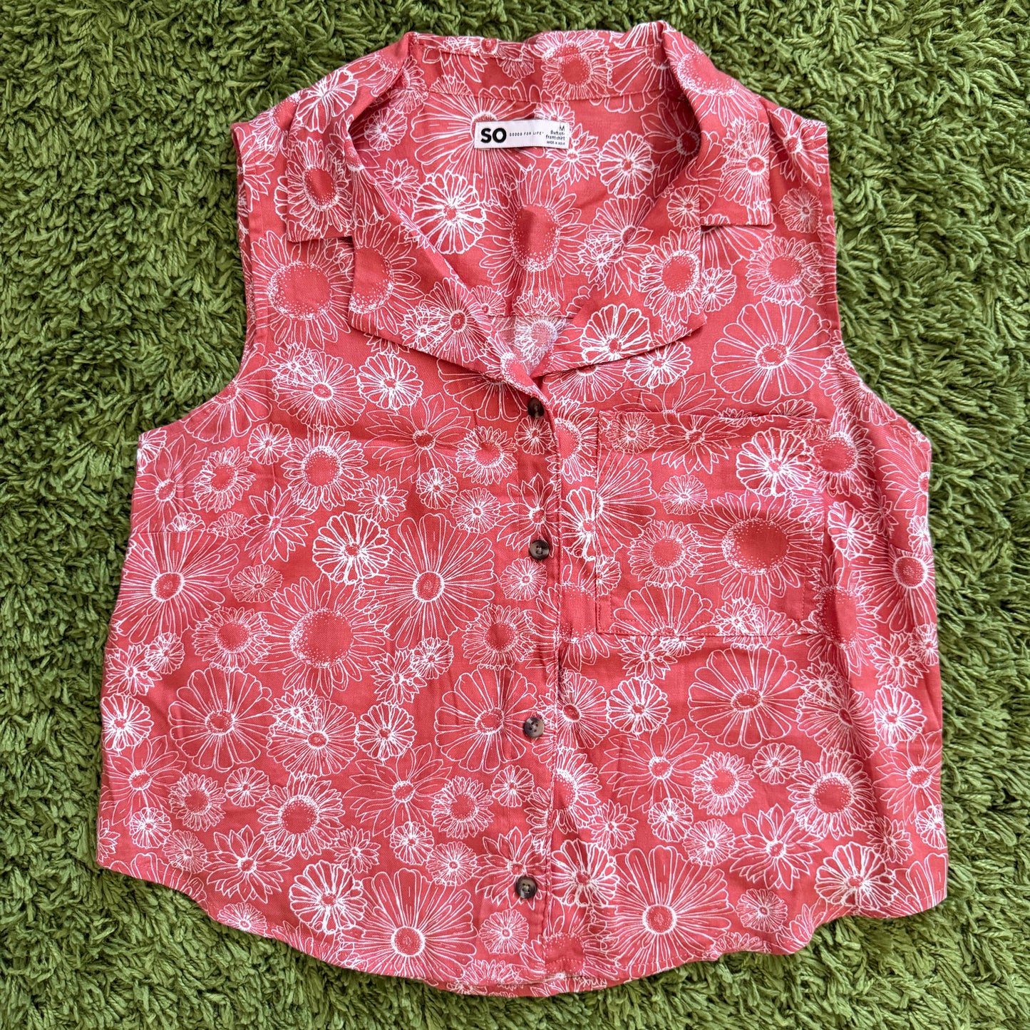 unique vintage whimsical 90s y2k button up top