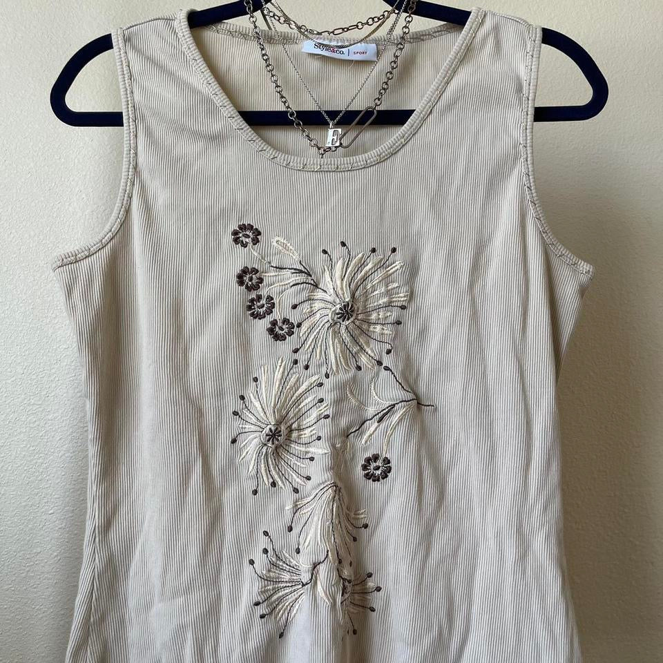 embroidered tank top