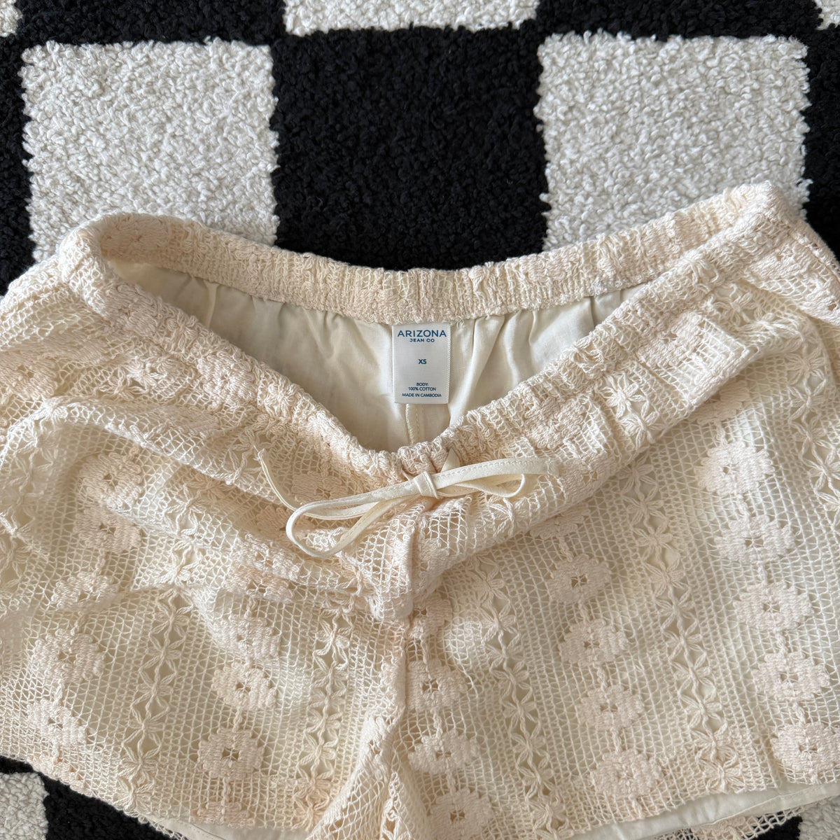 unique whimsical 90s y2k lace lounge shorts