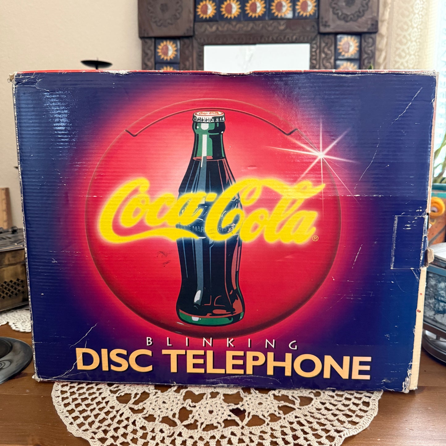 unique vintage whimsical 90s y2k COCA COLA disc phone collectable wall decor