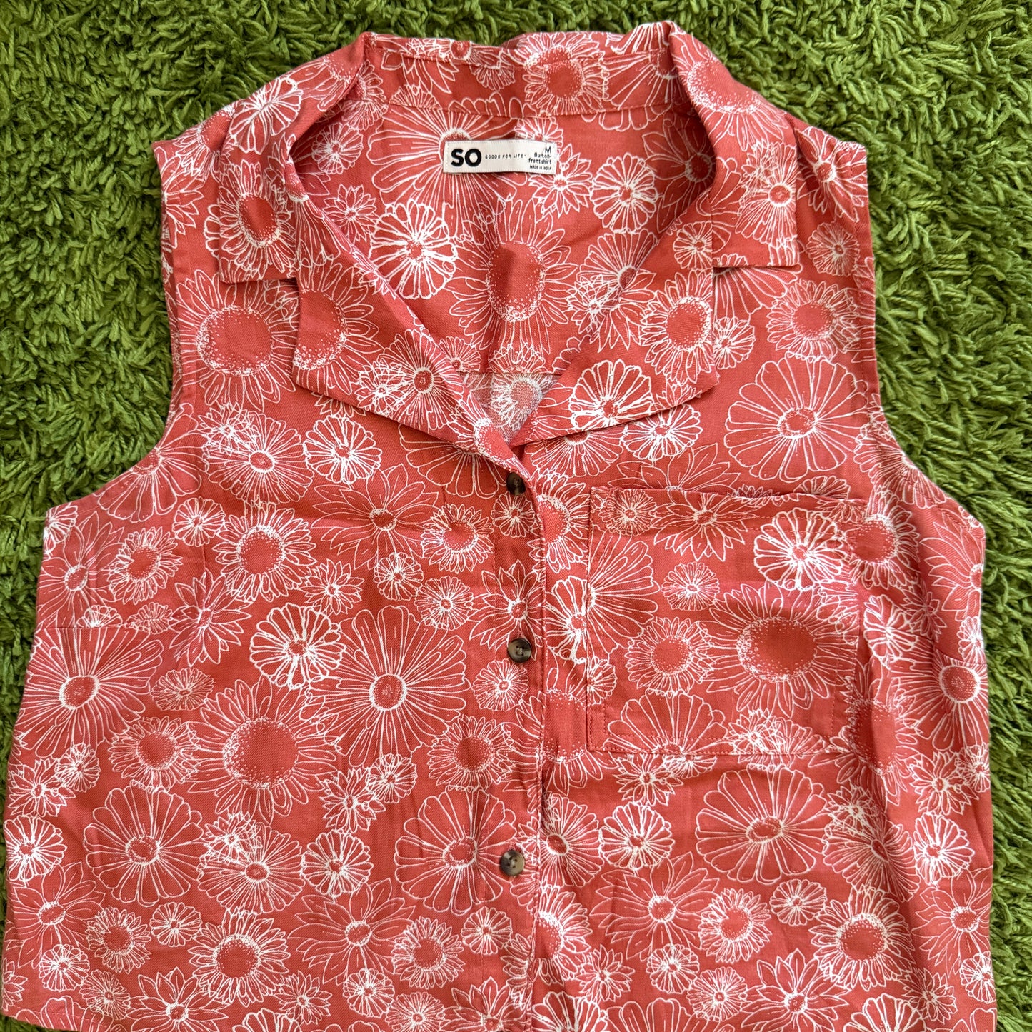unique vintage whimsical 90s y2k button up top