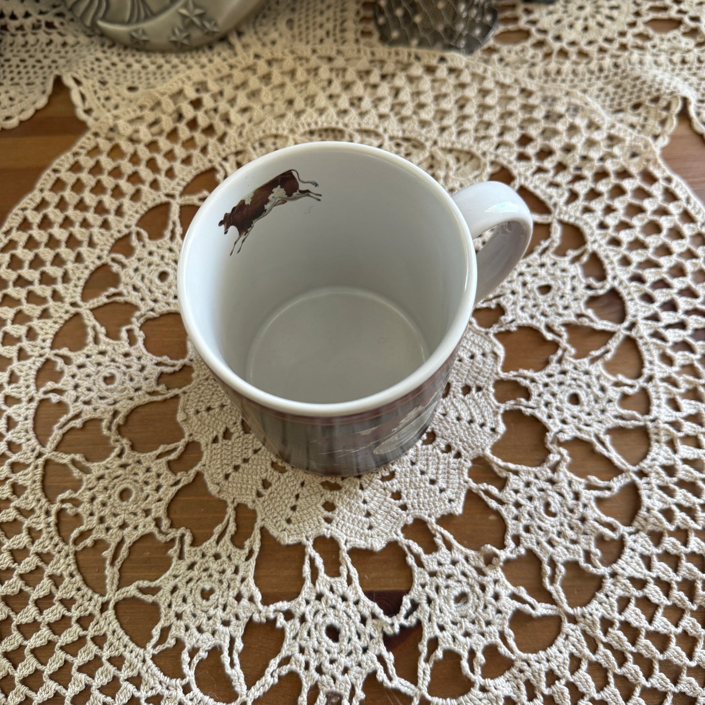 unique vintage whimsical cow moon mug