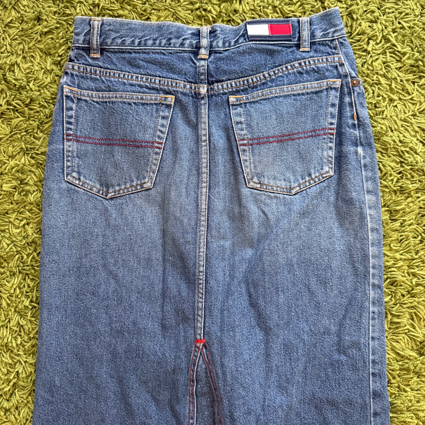 vintage whimsy 90s y2k TOMMY HILFIGER denim maxi skirt