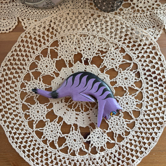 unique handmade whimsical cat folk art figure collectable