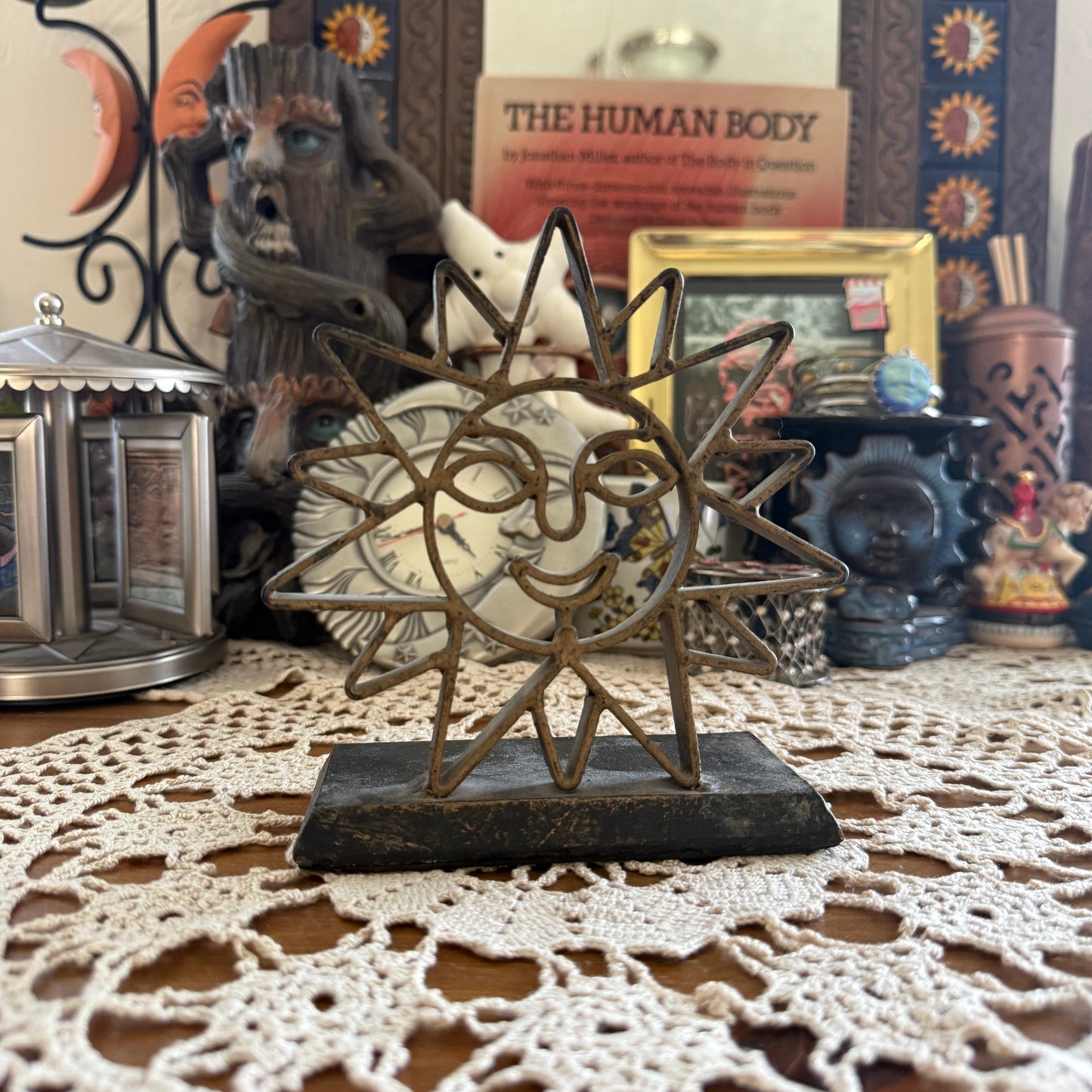 unique vintage whimsical celestial sun folk art collectable