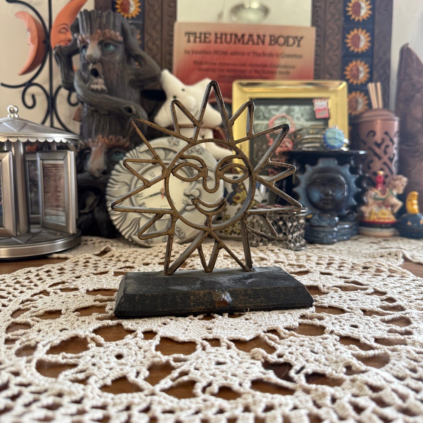unique vintage whimsical celestial sun folk art collectable