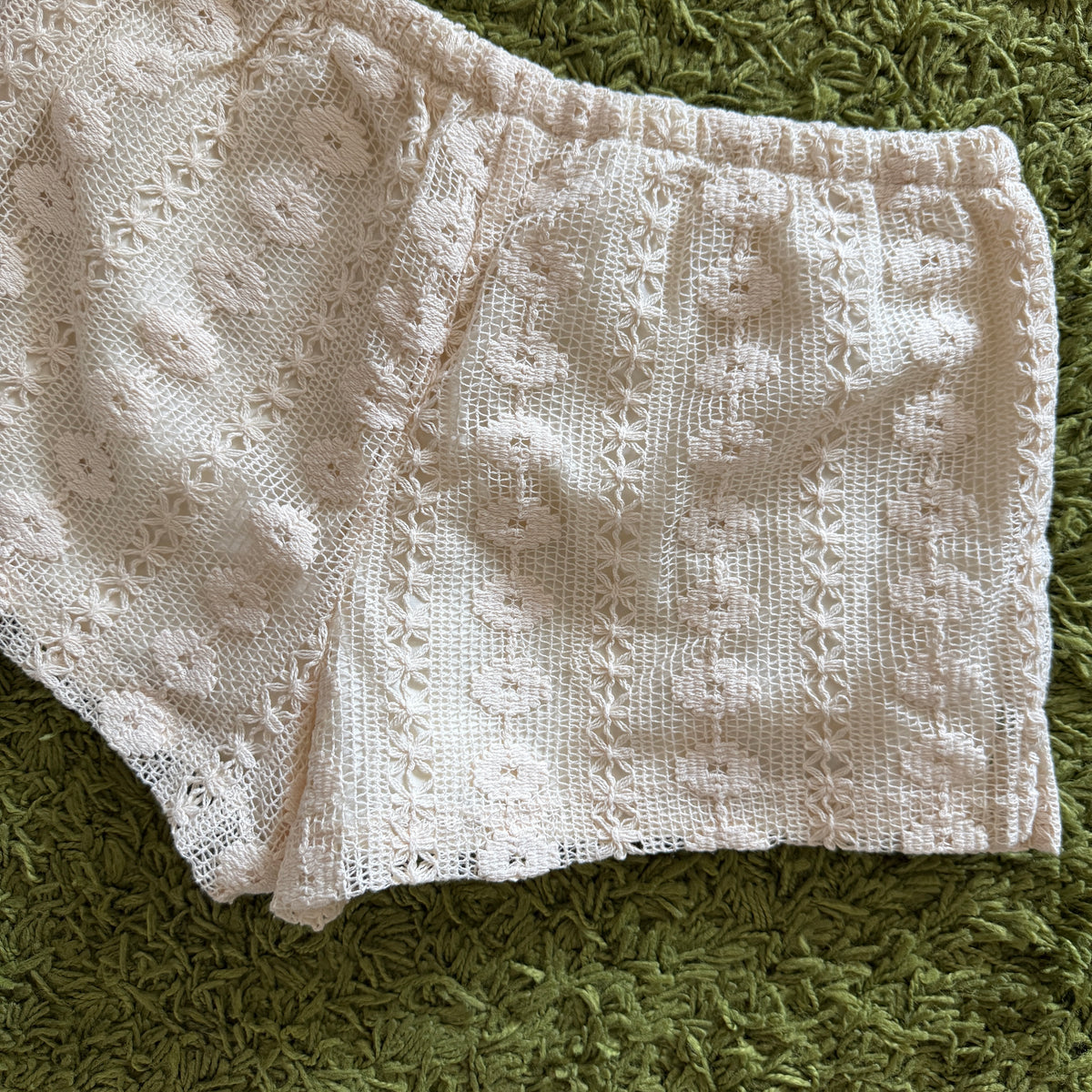 unique whimsical 90s y2k lace lounge shorts