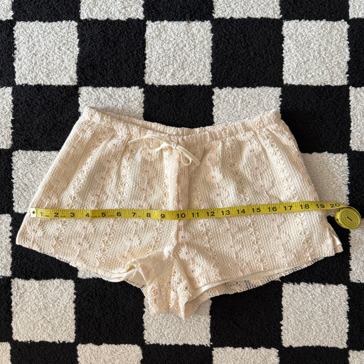 unique whimsical 90s y2k lace lounge shorts