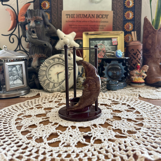 unique vintage whimsical celestial moon candle holder