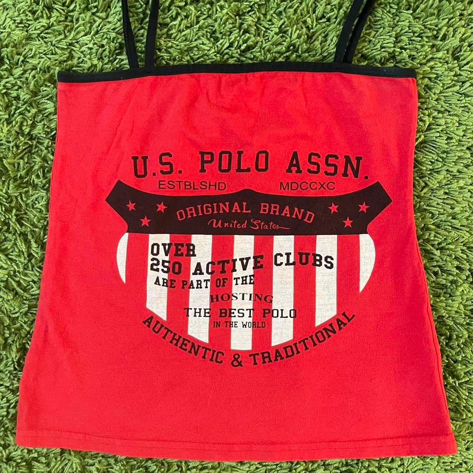 unique vintage 90s y2k U.S. POLO ASSN. graphic tank top