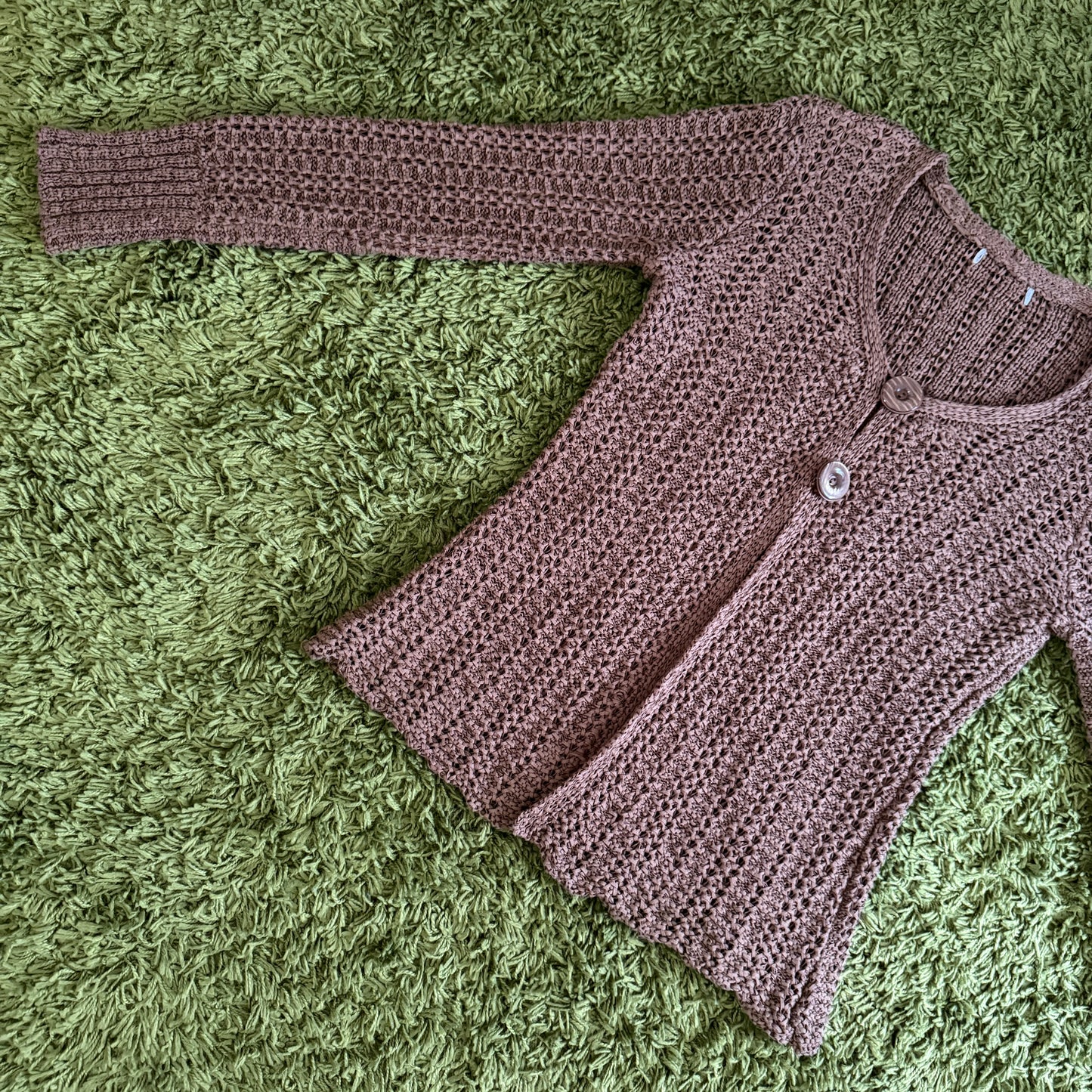 unique vintage whimsical 90s y2k knit sleeved cardigan top