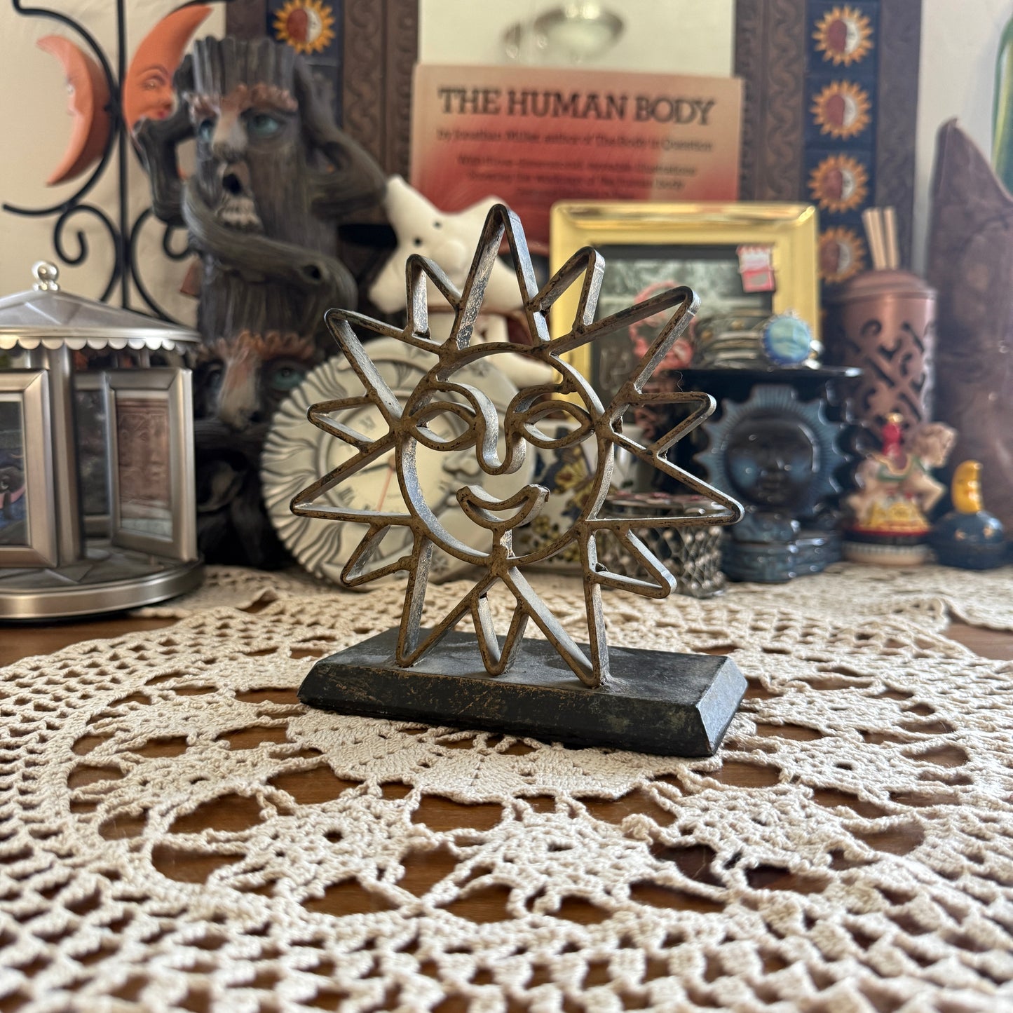 unique vintage whimsical celestial sun folk art collectable
