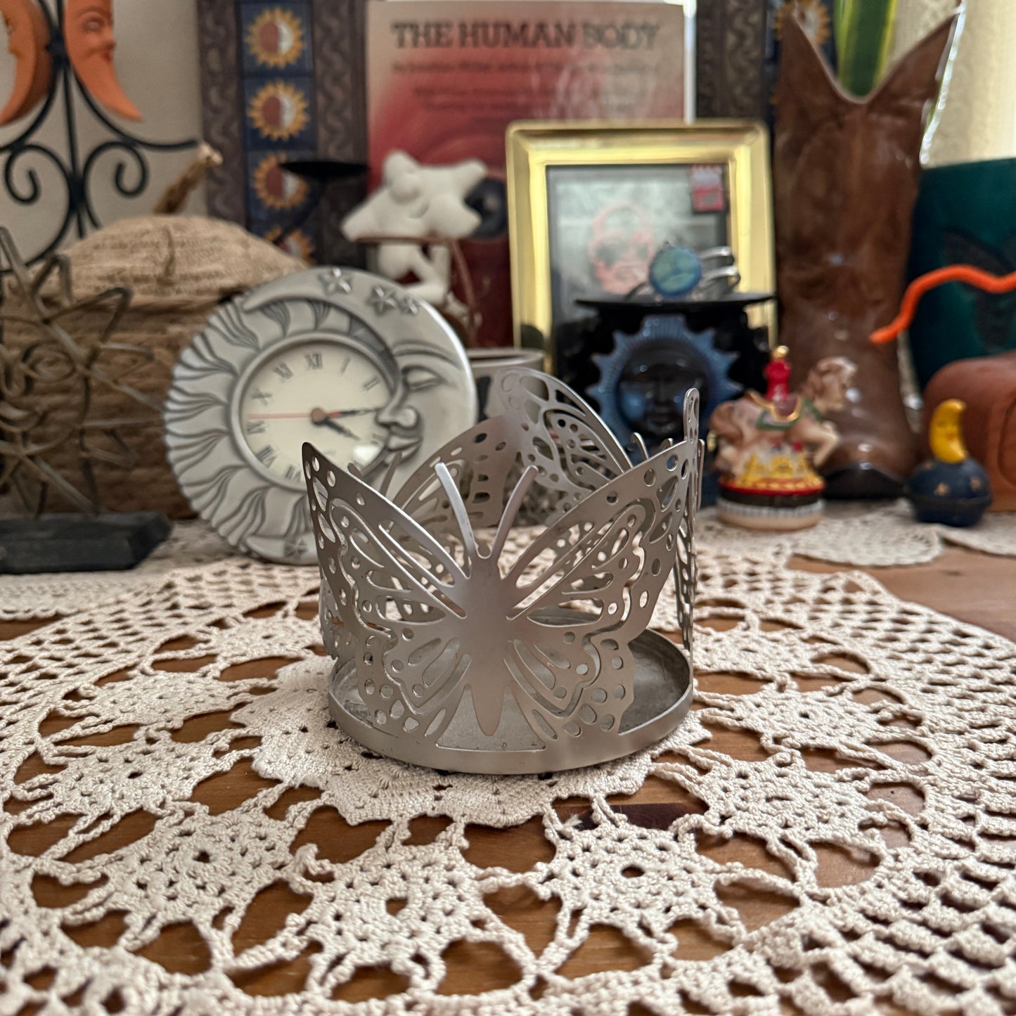 unique vintage whimsical butterfly candle holder