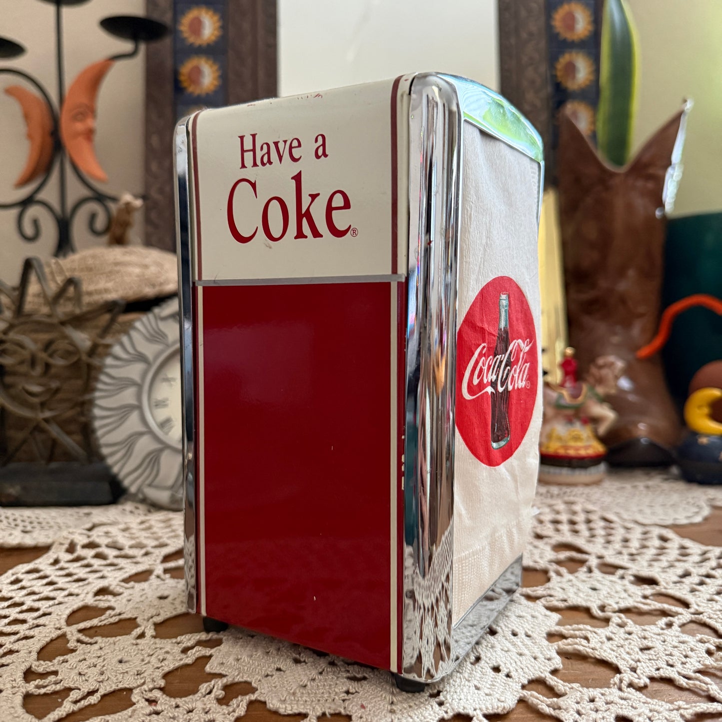 retro vintage coca cola napkin holder