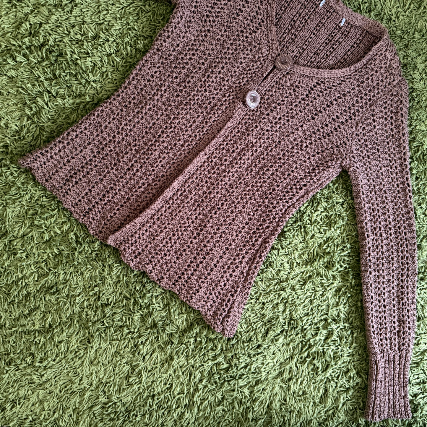 unique vintage whimsical 90s y2k knit sleeved cardigan top