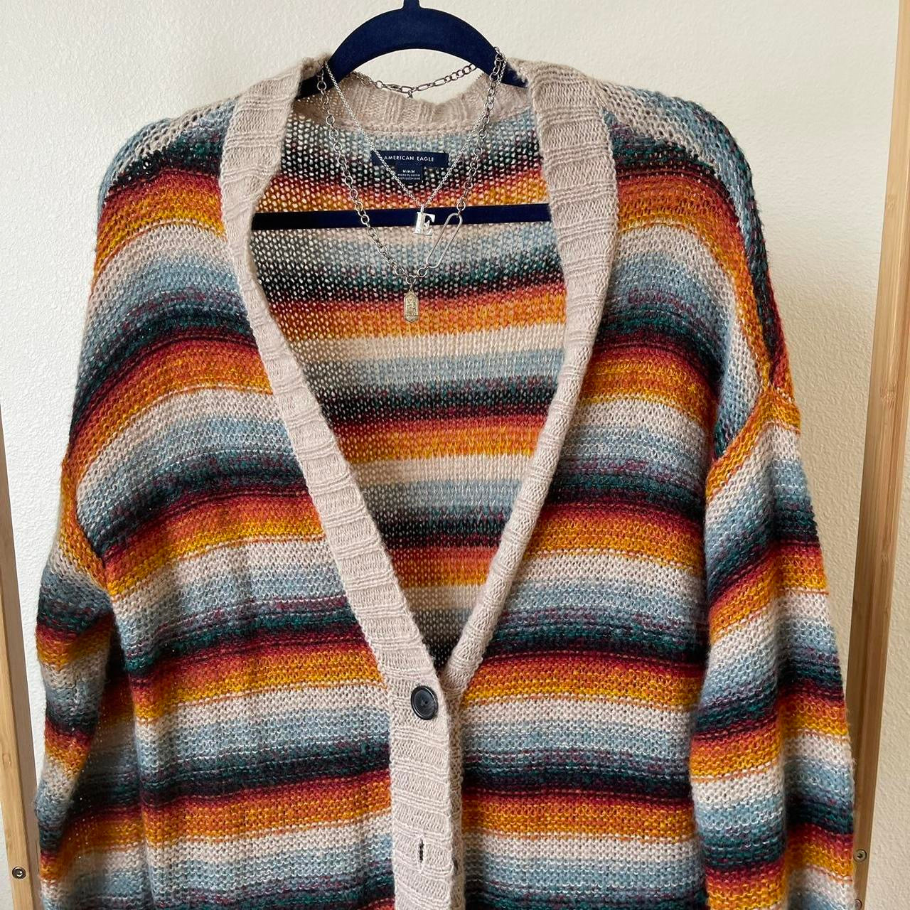 earth tone knit cardigan