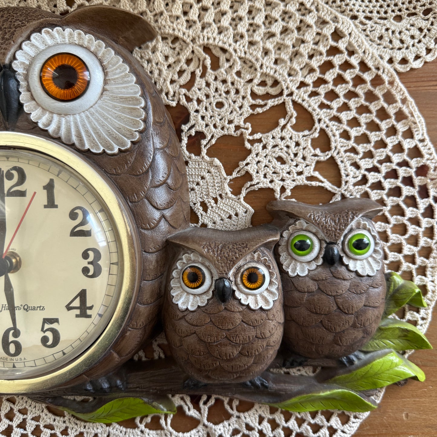 unique vintage whimsical owl clock collectable