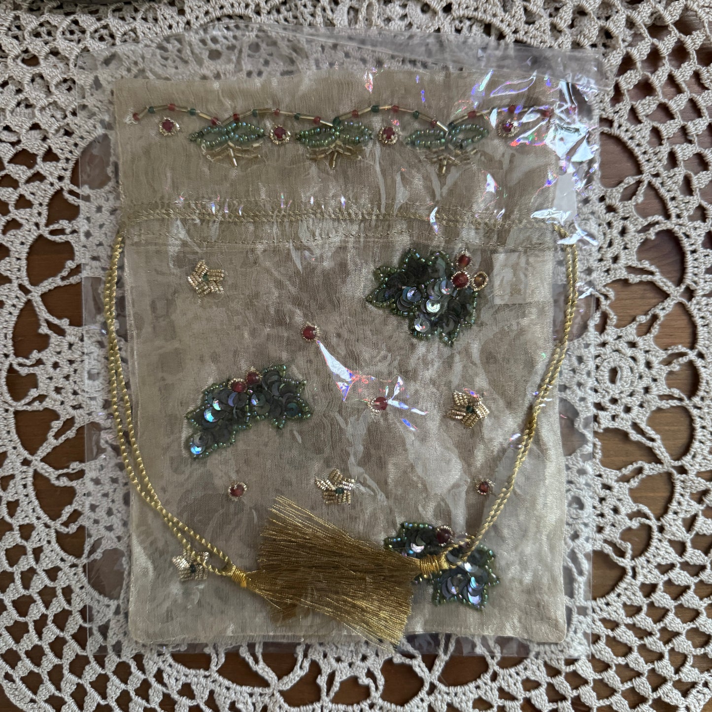 whimsical indie mesh sequin gift bag collectable