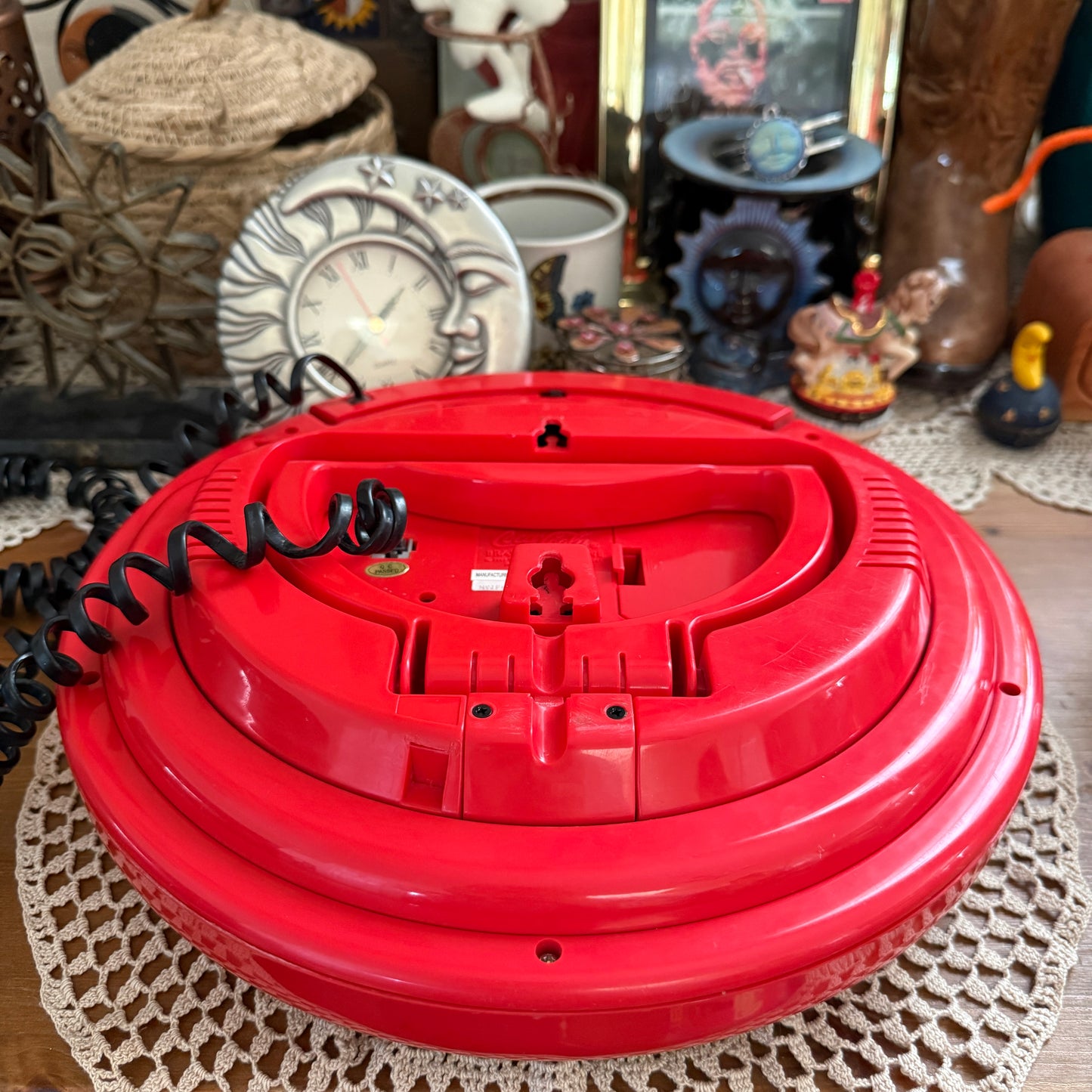 unique vintage whimsical 90s y2k COCA COLA disc phone collectable wall decor