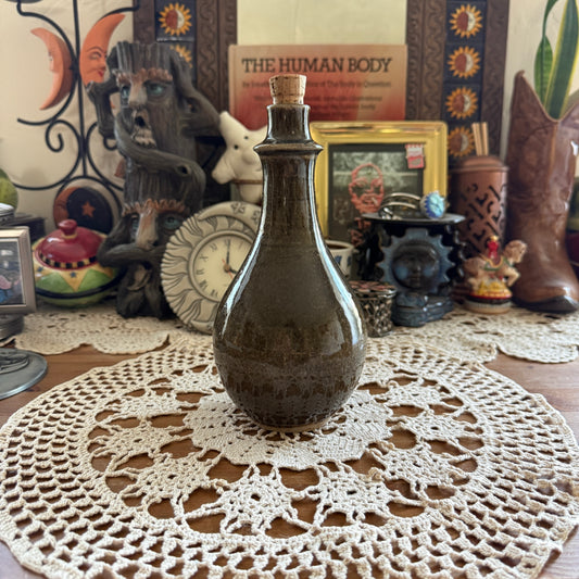 unique vintage whimsical folk art potion bottle