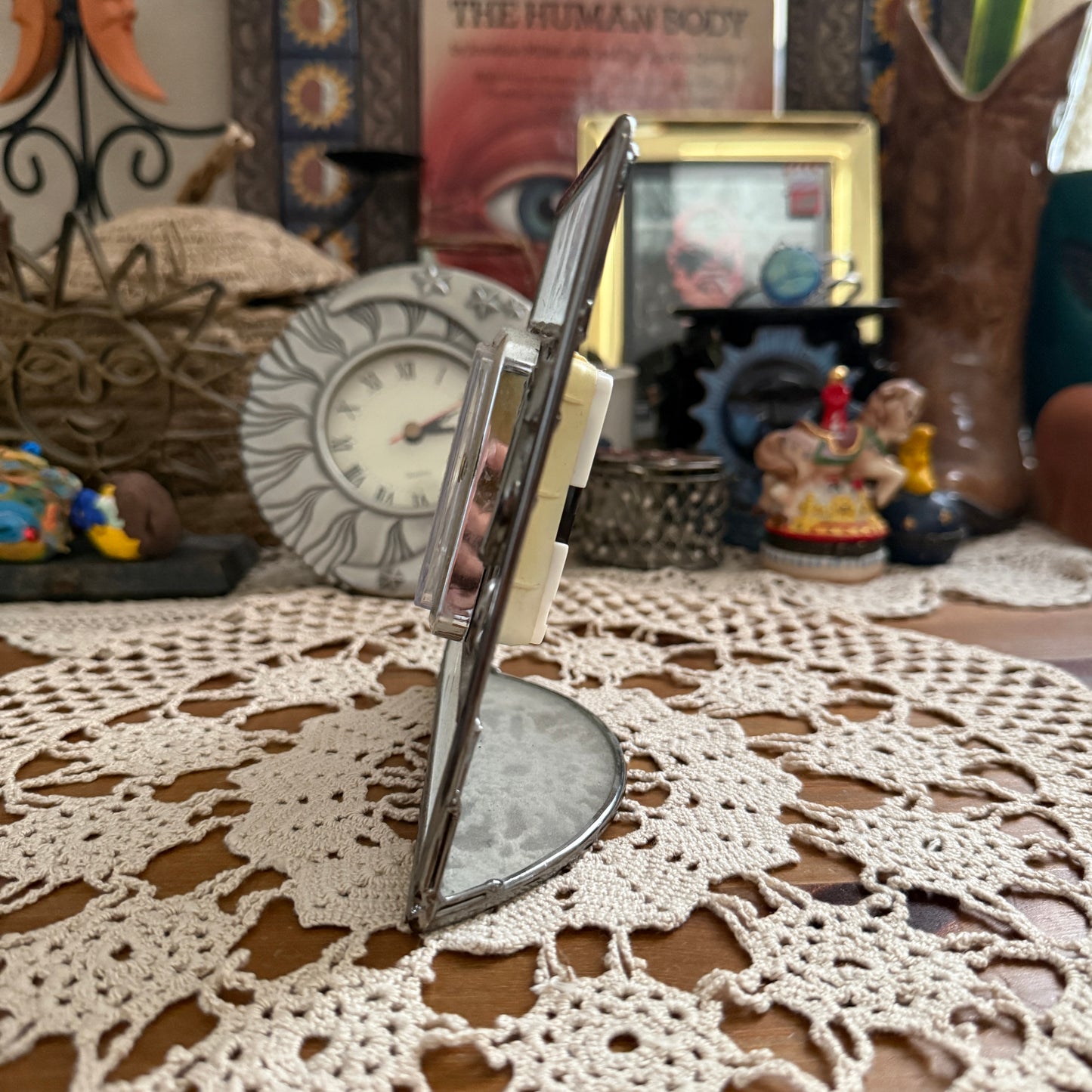 unique vintage whimsical stained glass clock