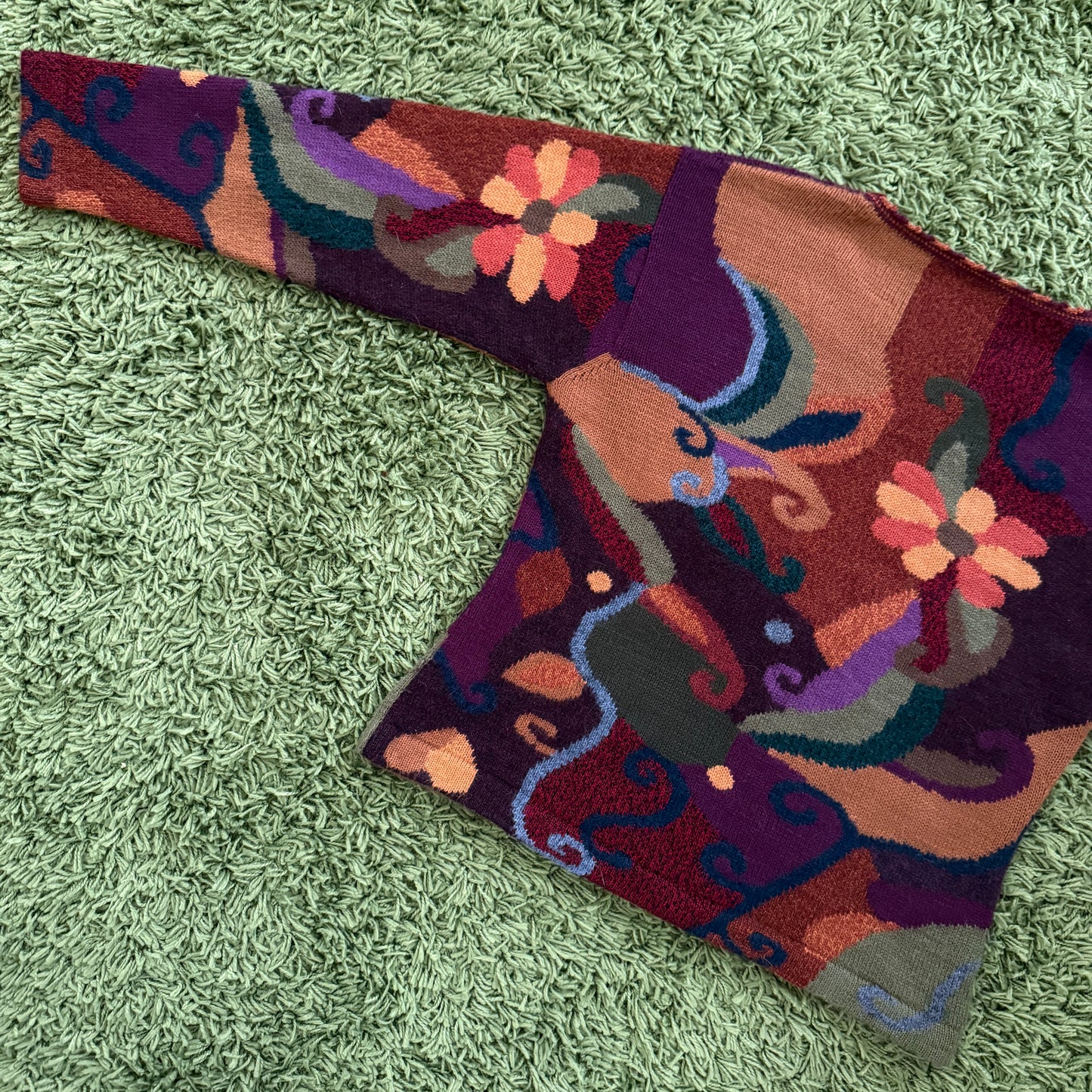 unique vintage whimsical 90s y2k knit cardigan sweater