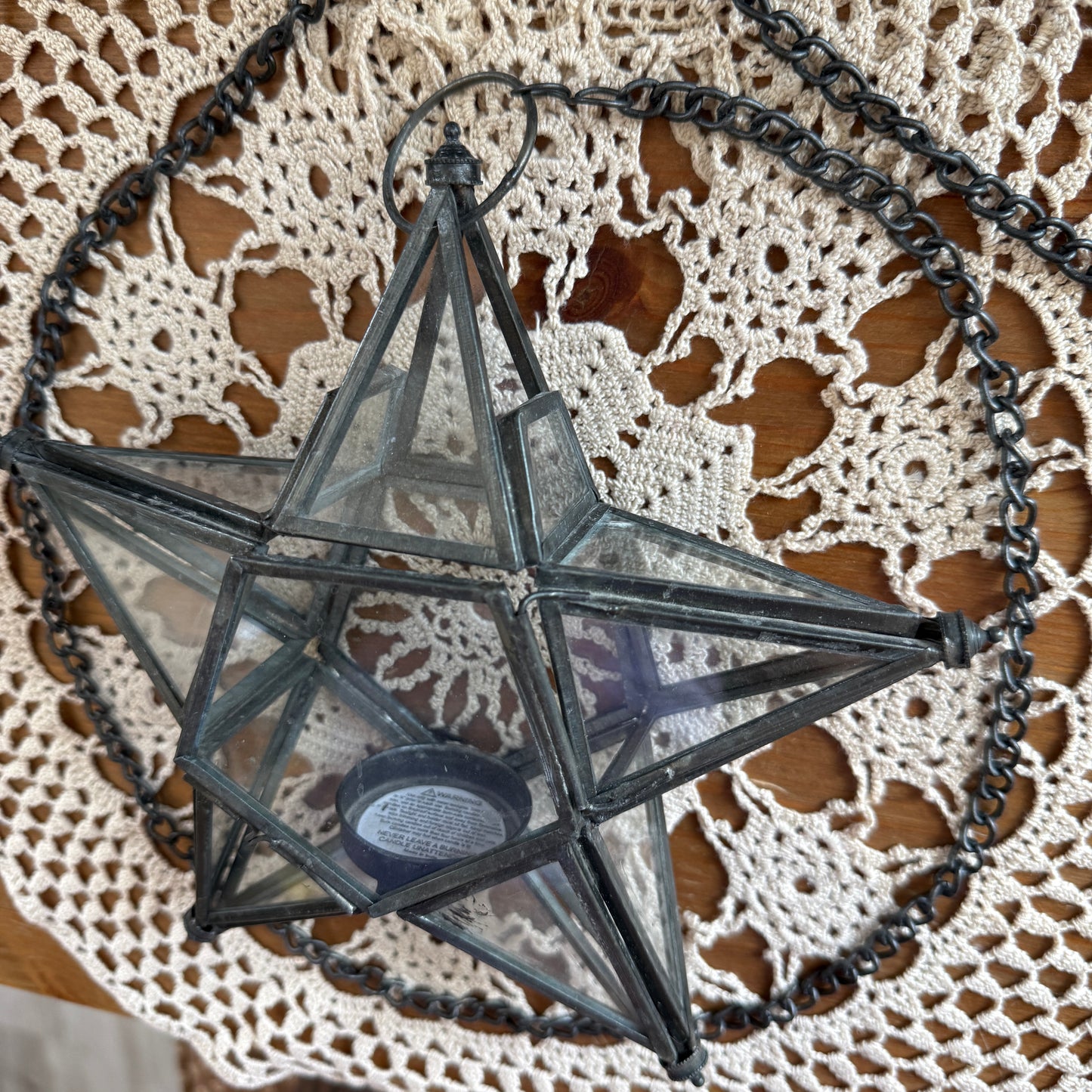 unique vintage whimsical celestial hanging lantern candle holder