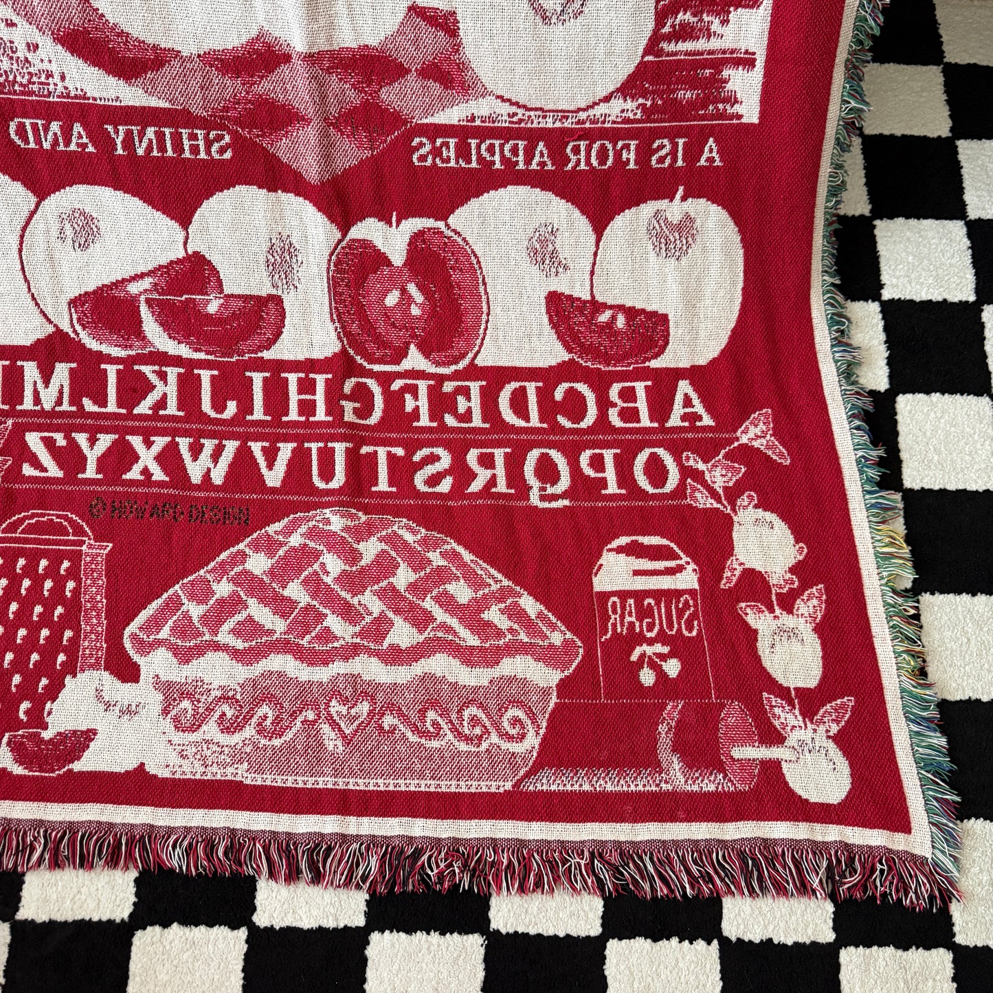 unique handmade vintage whimsy 90s y2k knit tapestry blanket