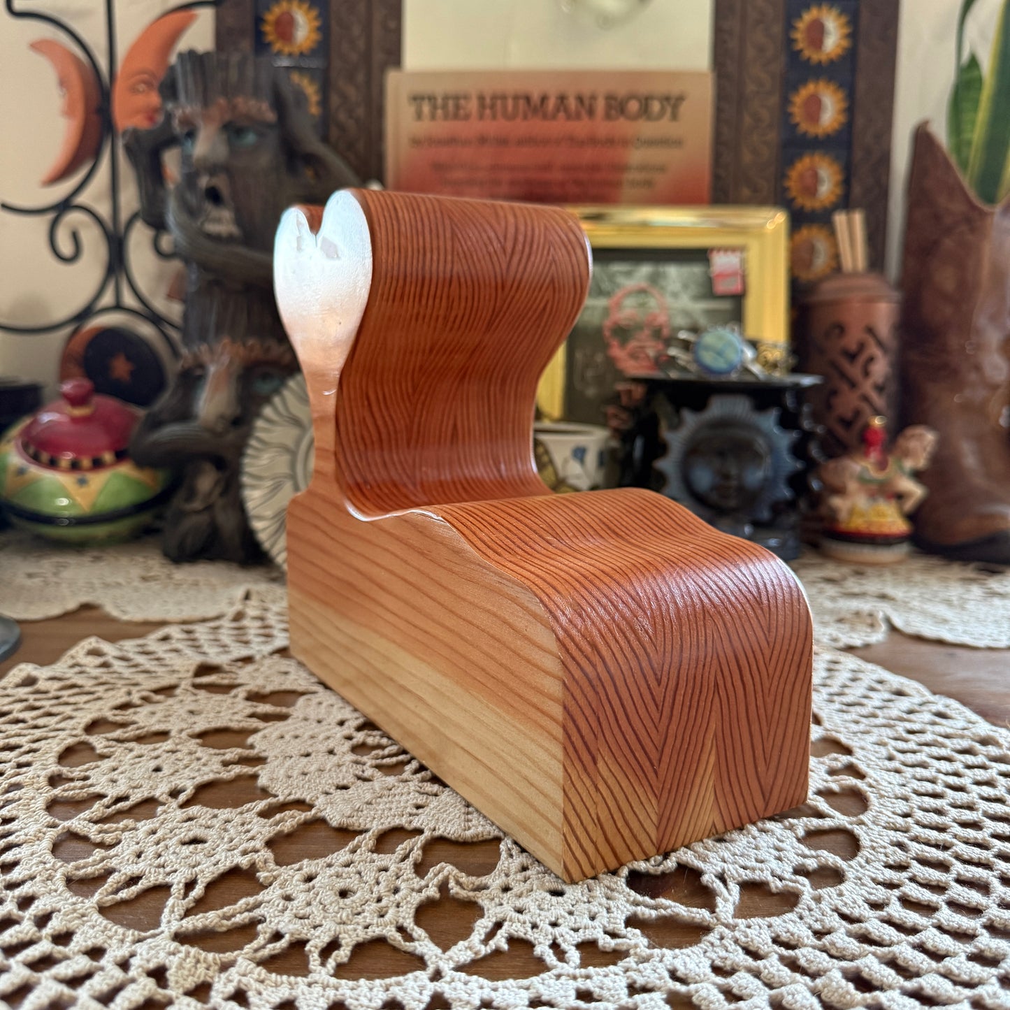 unique handmade vintage whimsical folk art trinket jewelry box