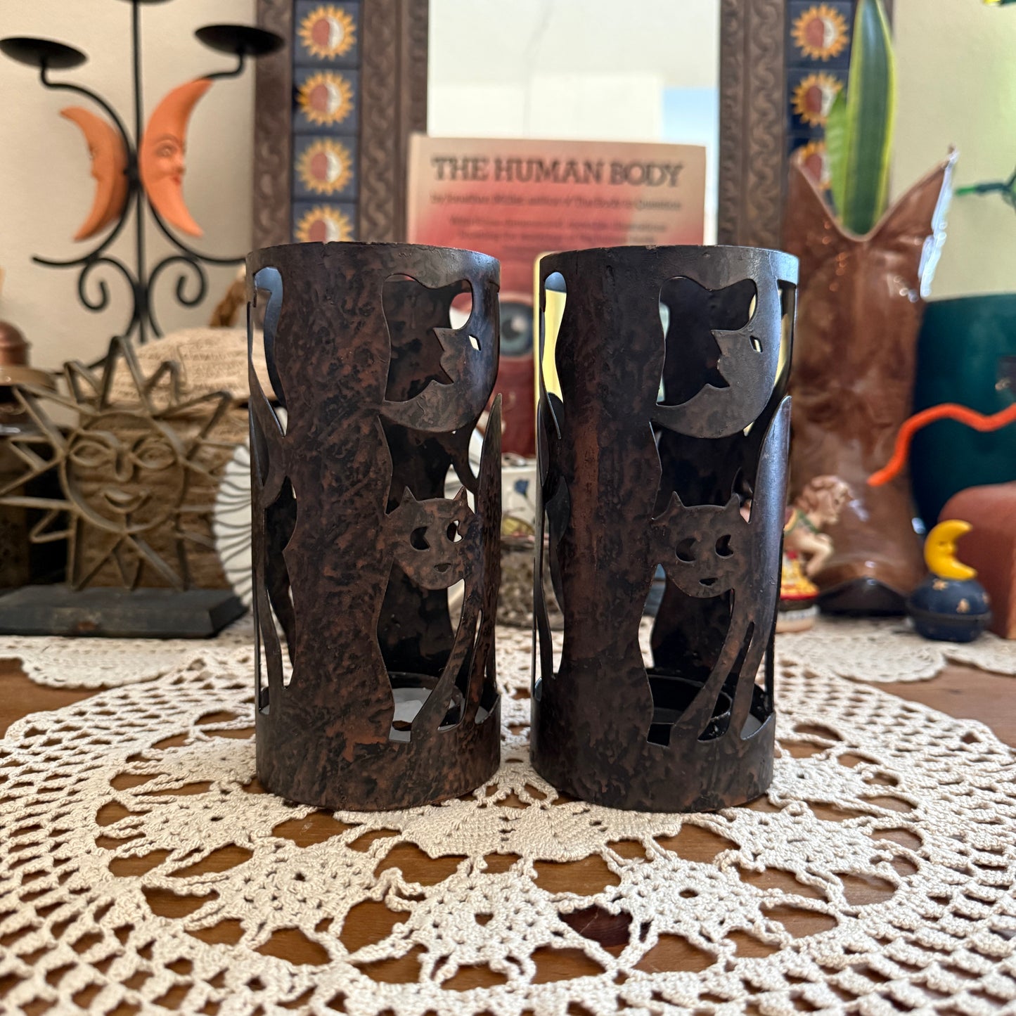 unique vintage whimsical celestial candle holder