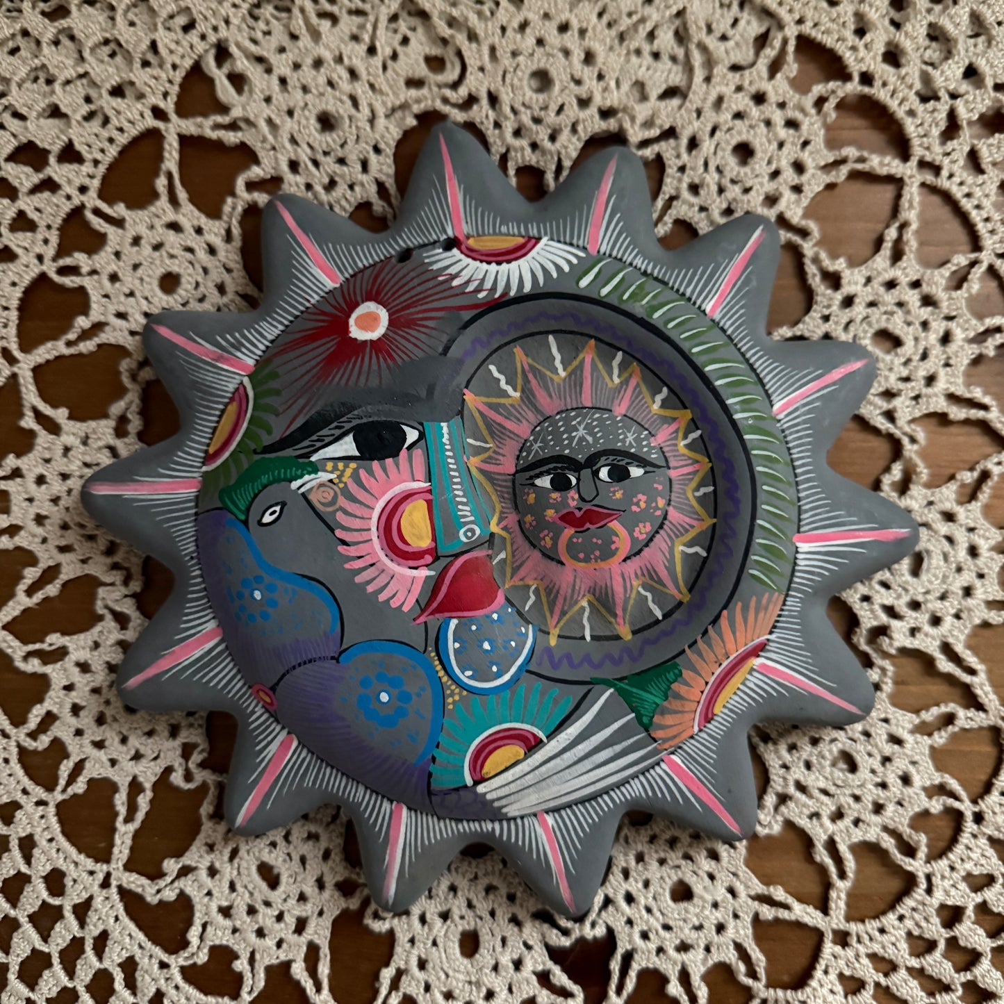 unique handmade whimsical celestial folk art wall decor