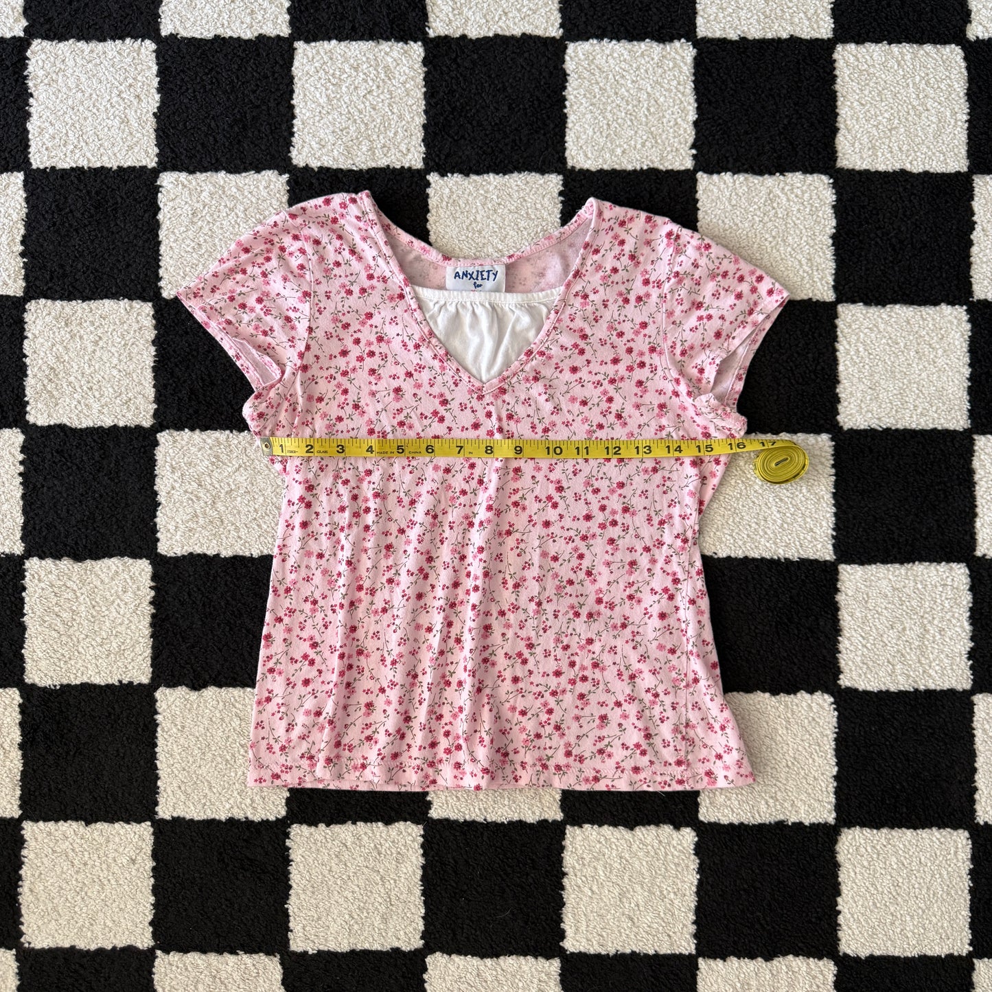 unique vintage whimsical 90s y2k ANXIETY FOR KIDS babydoll top
