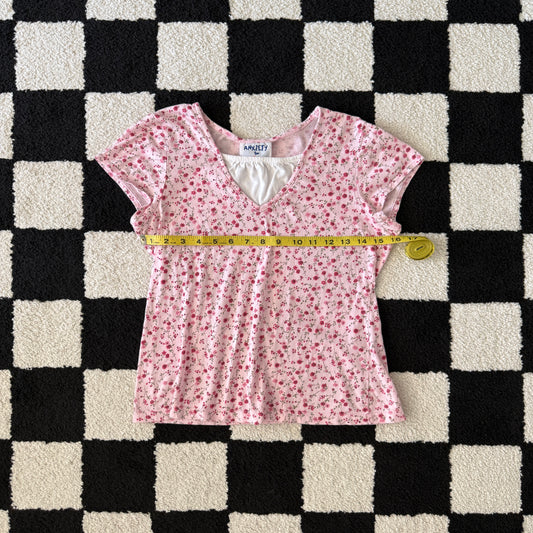 unique vintage whimsical 90s y2k ANXIETY FOR KIDS babydoll top