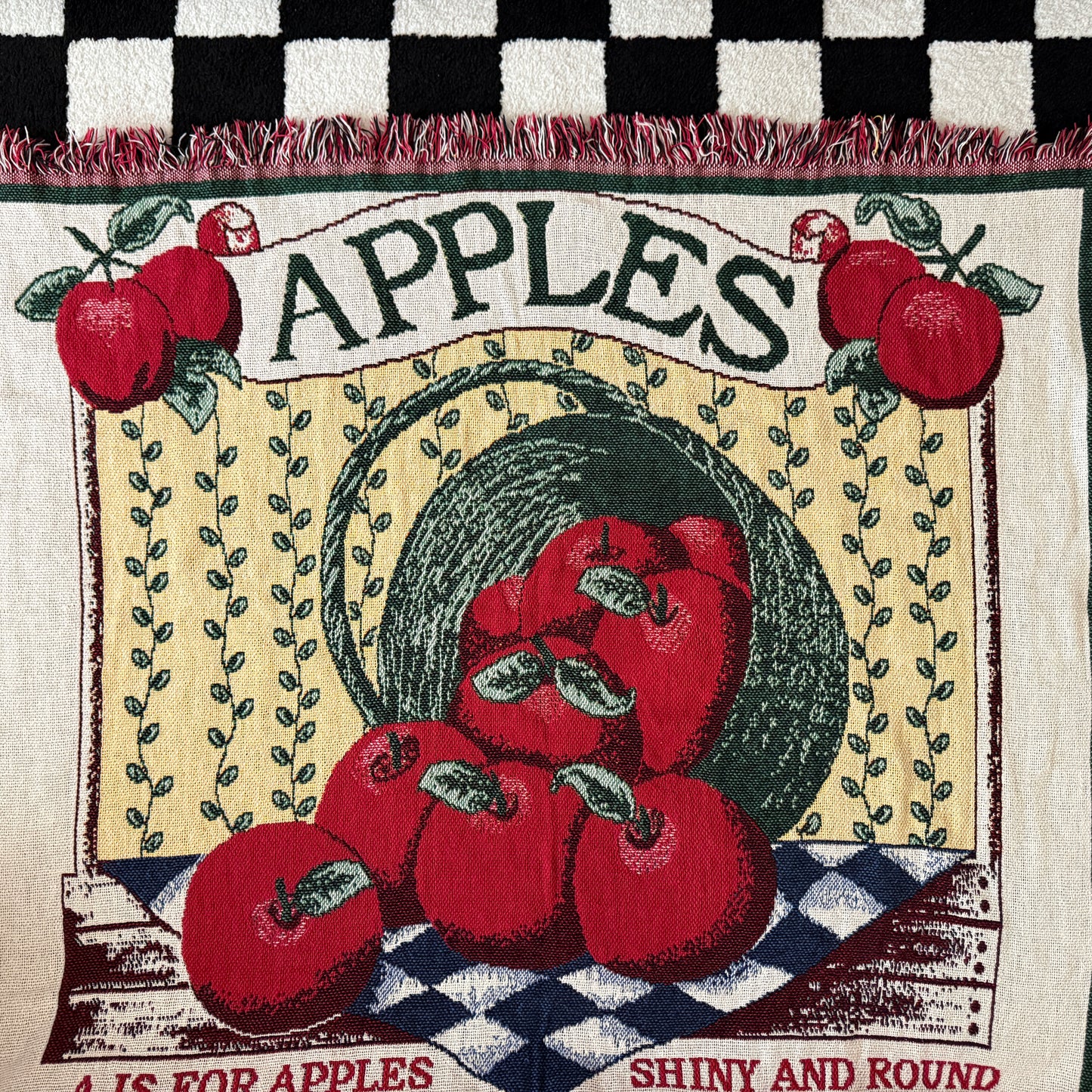 unique handmade vintage whimsy 90s y2k knit tapestry blanket