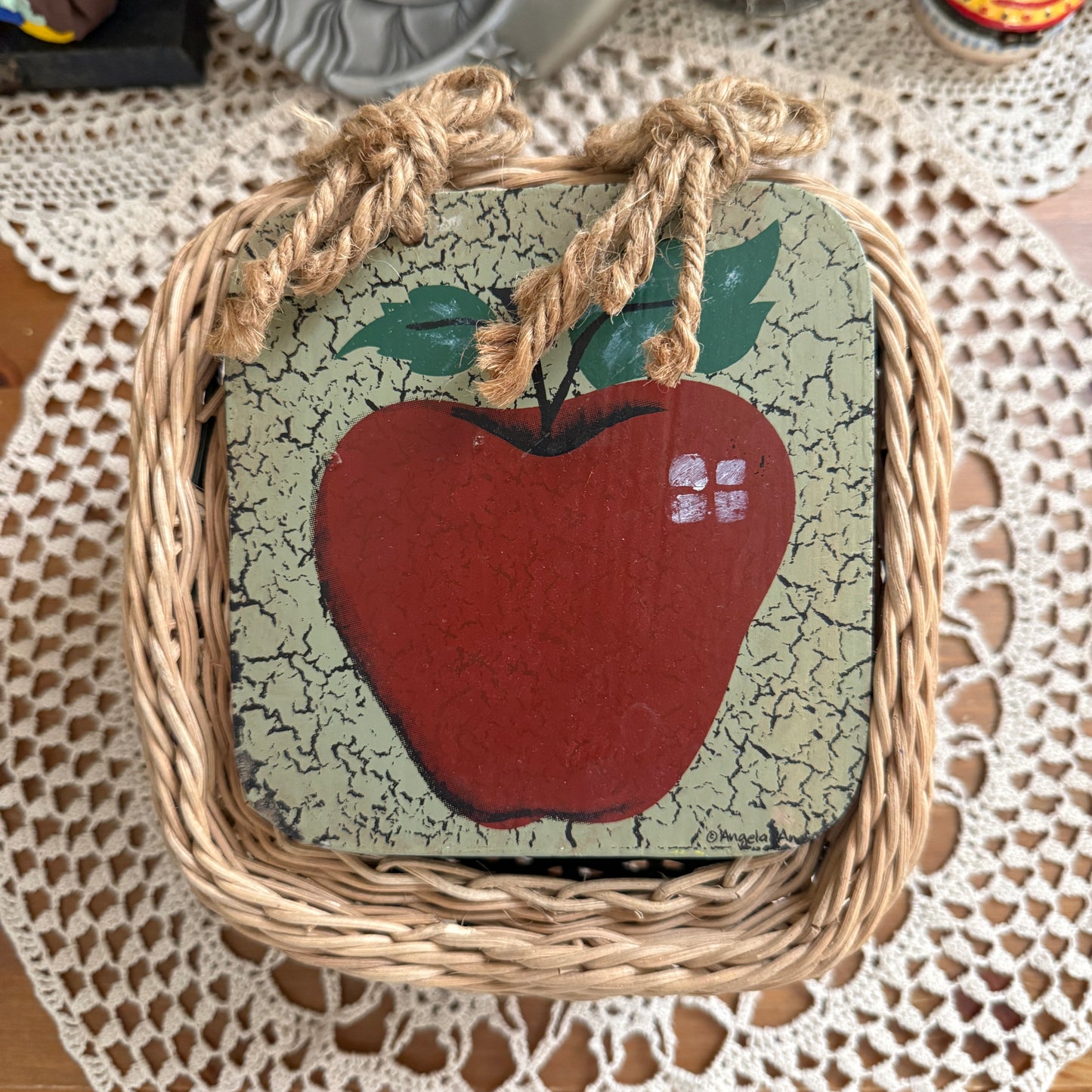 unique vintage whimsical wicker basket
