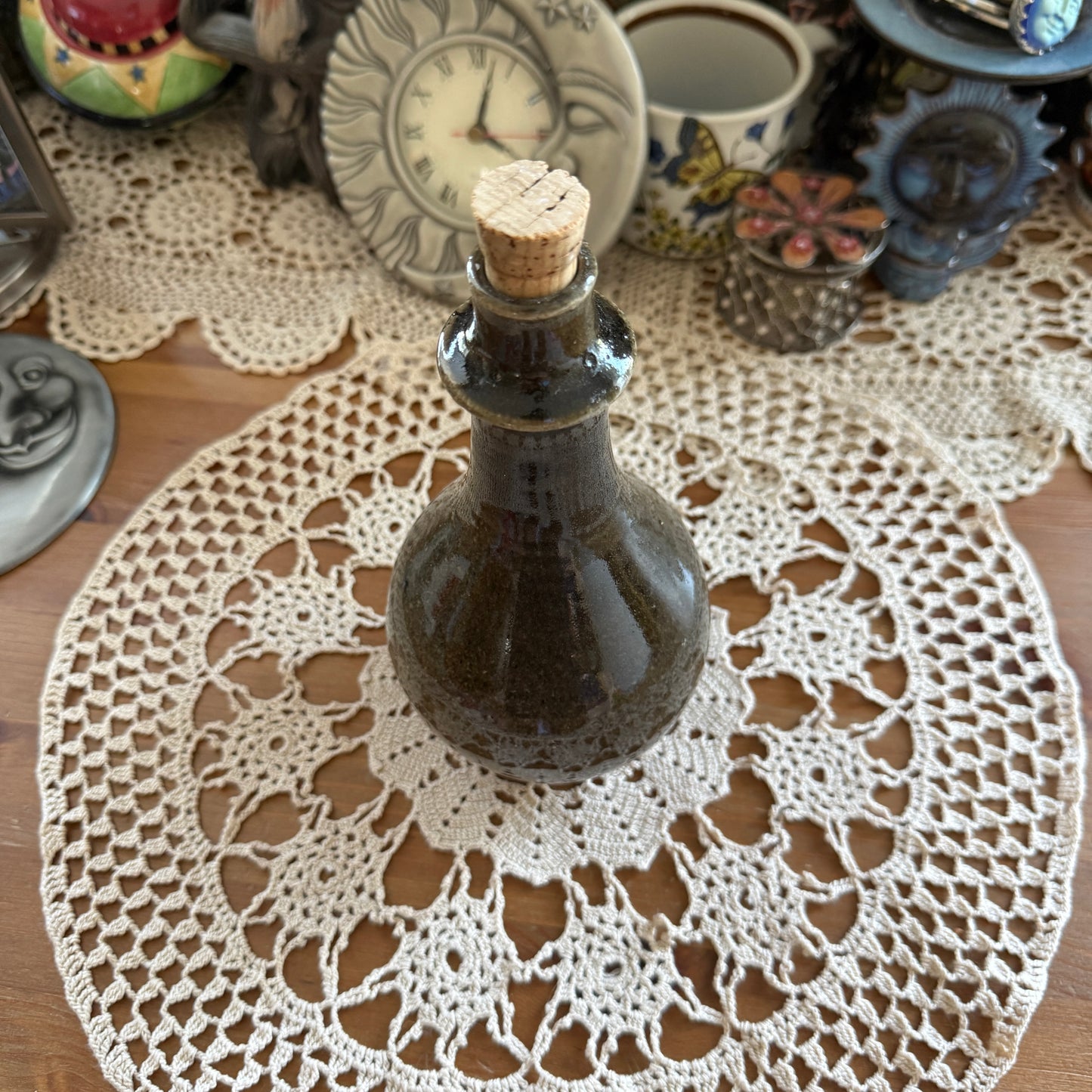 unique vintage whimsical folk art potion bottle