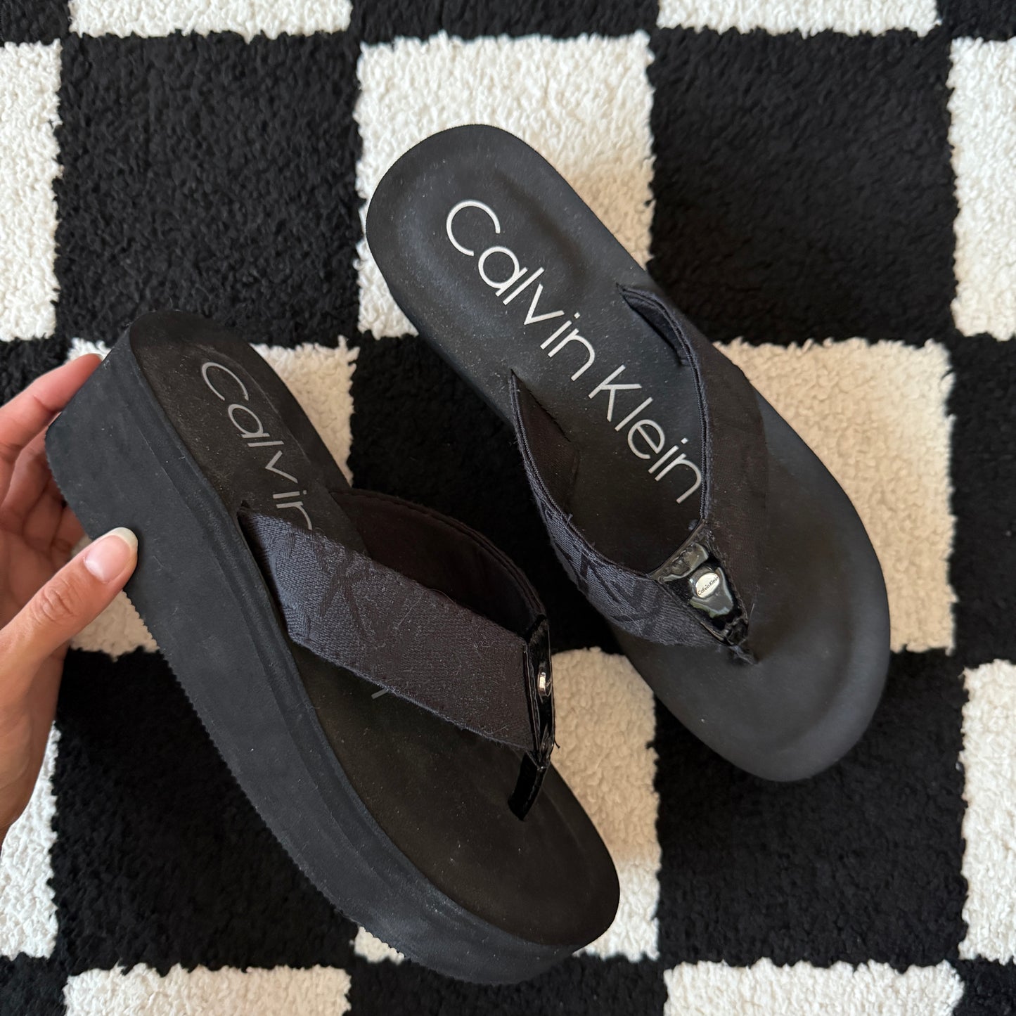 vintage whimsy 90s y2k CALVIN KLEIN chunky sandals