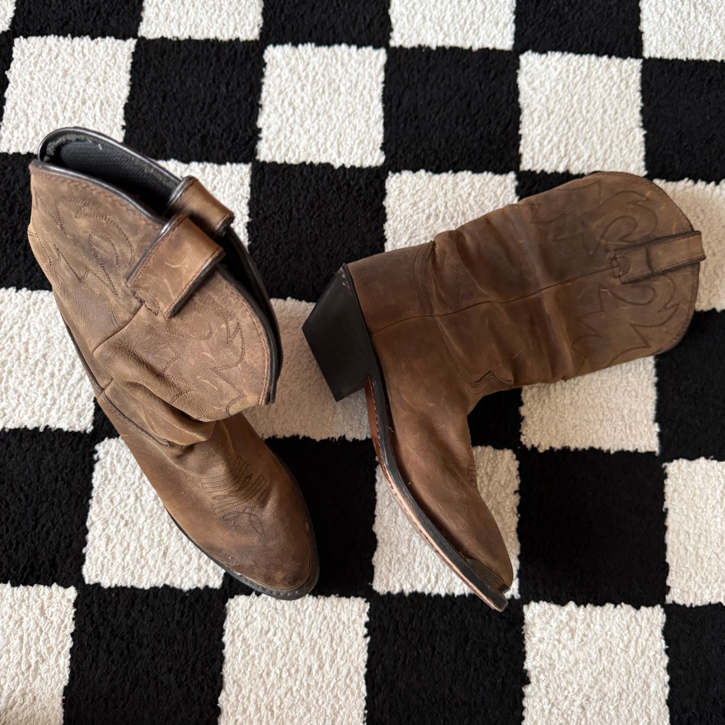 whimsy 90s y2k leather cowgirl boots