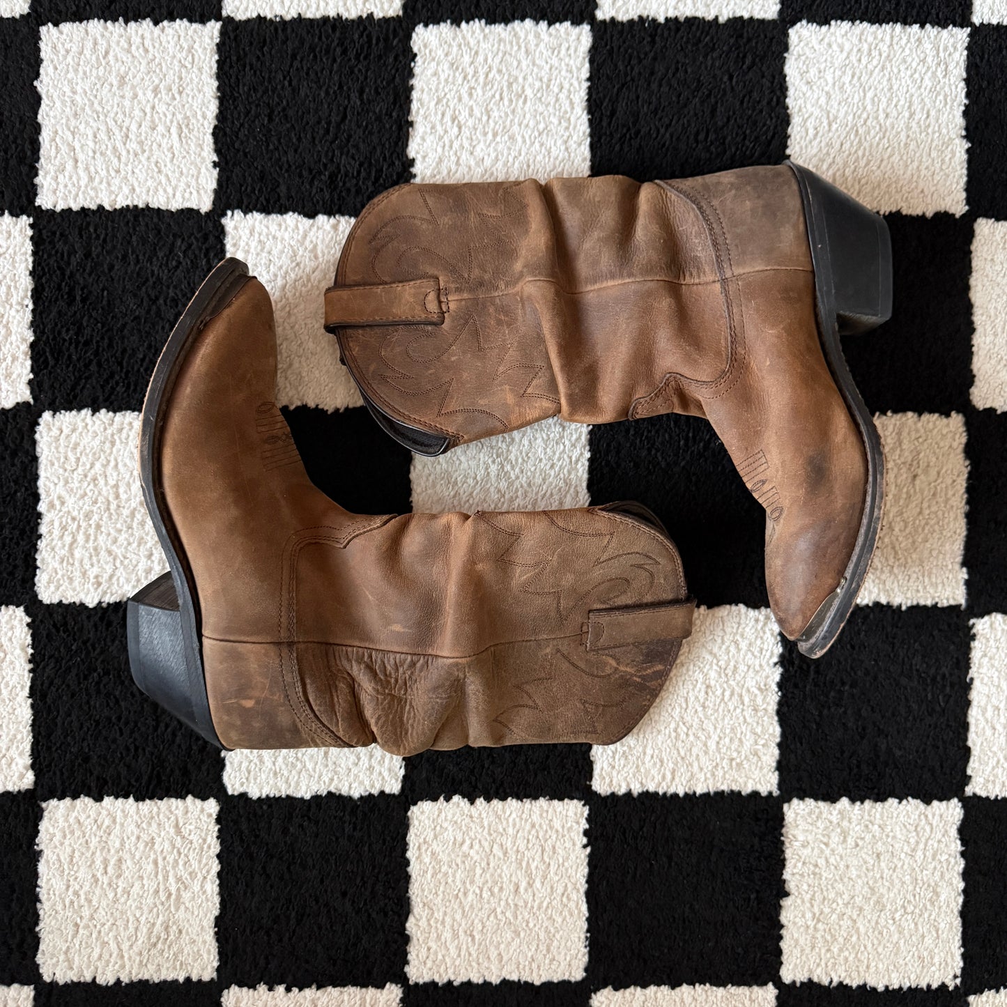 whimsy 90s y2k leather cowgirl boots