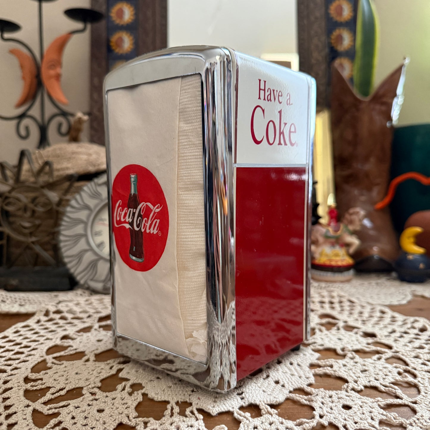 retro vintage coca cola napkin holder