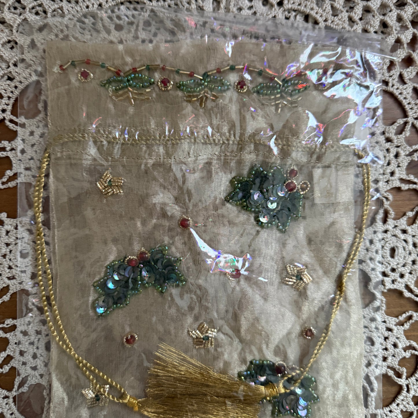 whimsical indie mesh sequin gift bag collectable