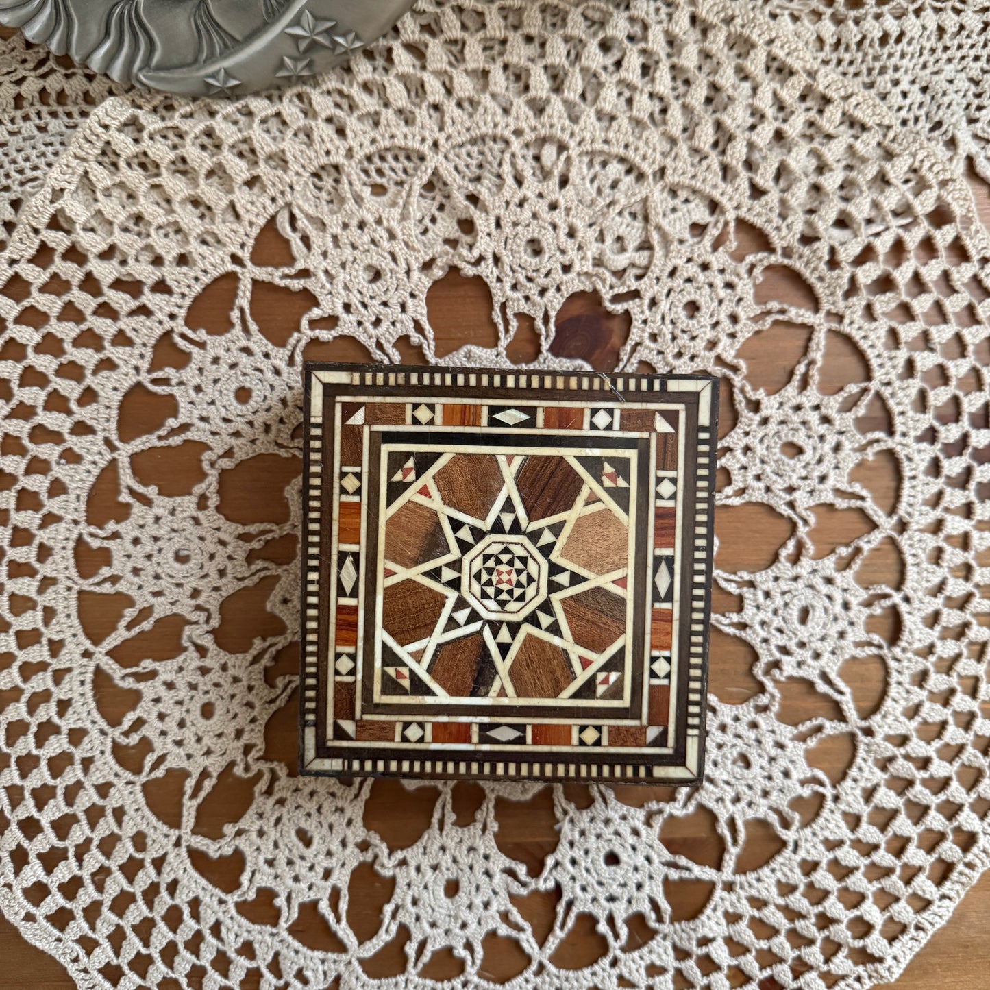 unique vintage whimsical celestial sun wood folk art box