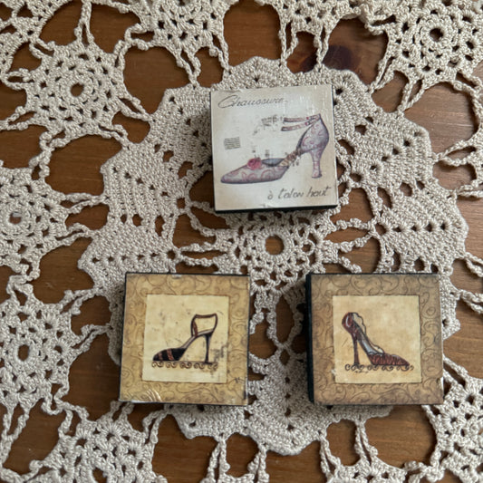 unique vintage whimsical folk art magnets (SET OF 3)