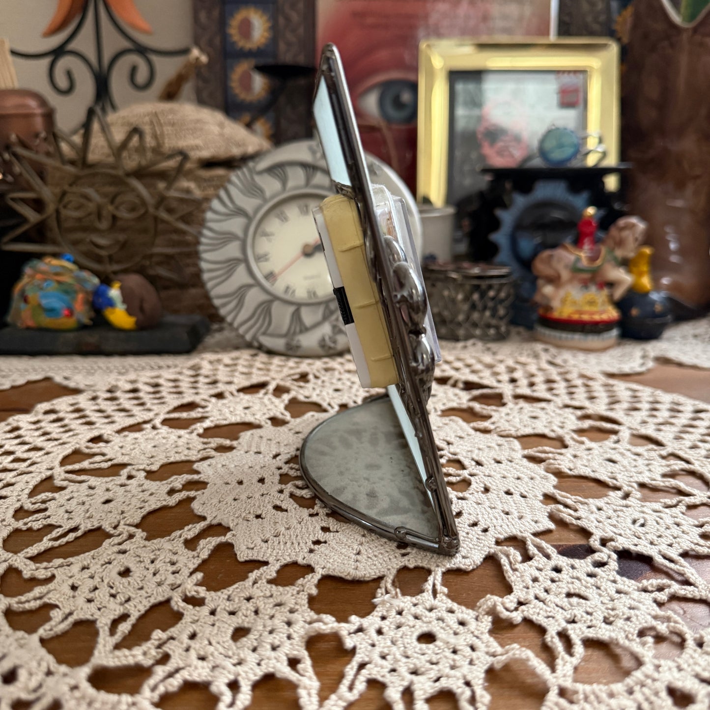 unique vintage whimsical stained glass clock